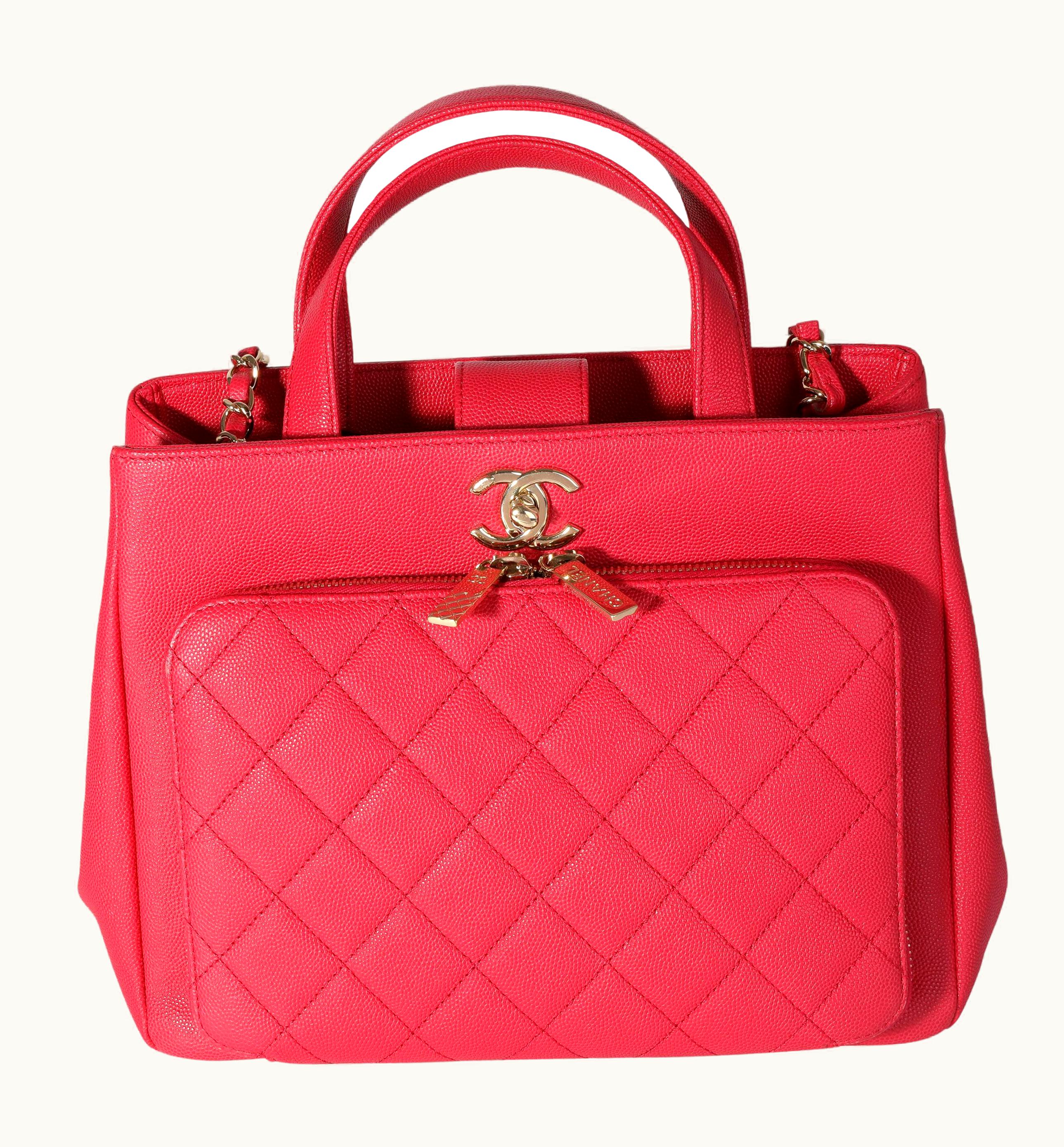 Chanel Chanel Red Caviar Quilted Small Business Affinity Shopping Bag
