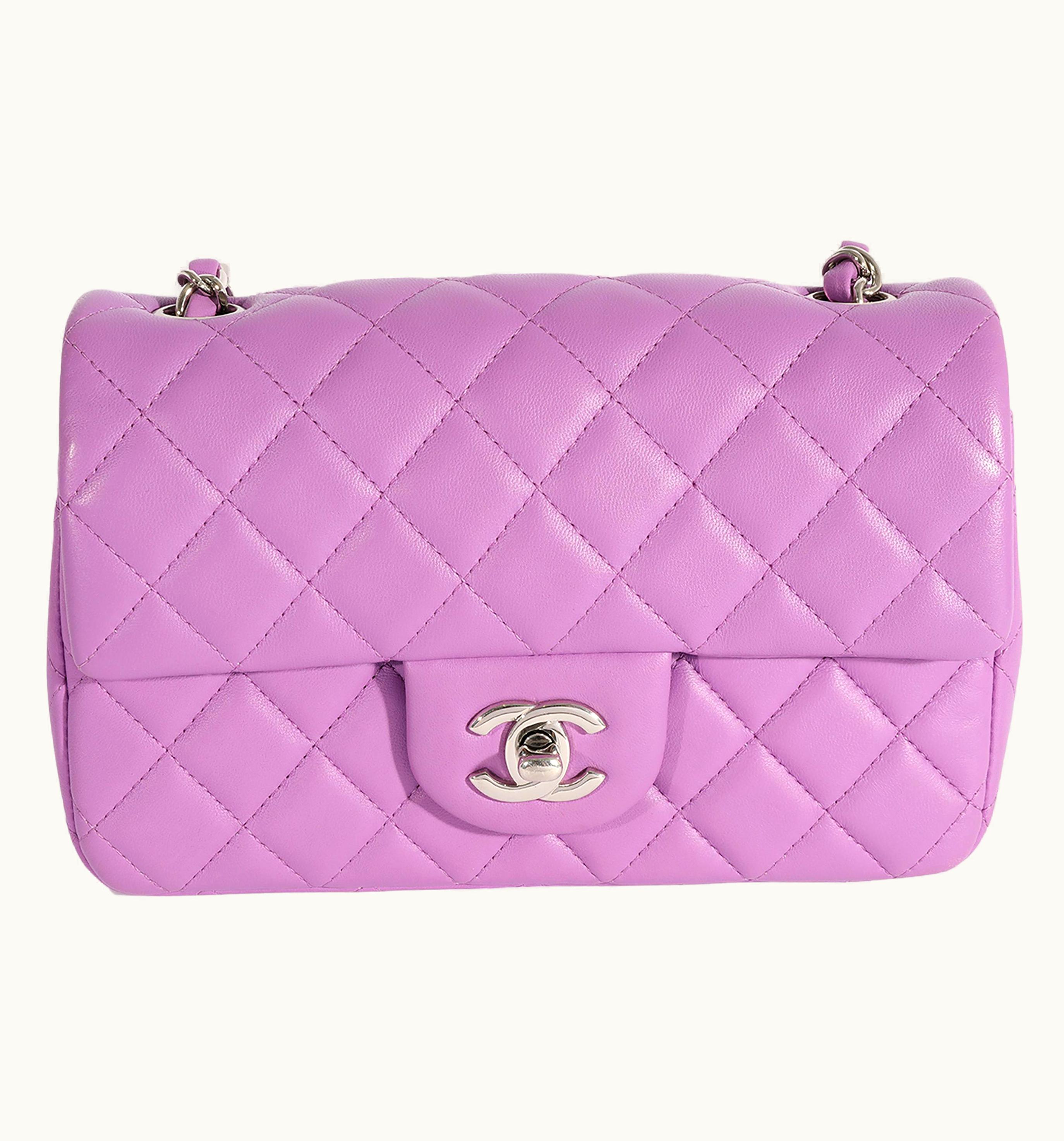 Chanel Chanel Purple Quilted Lambskin Mini Rectangular Classic Flap Bag