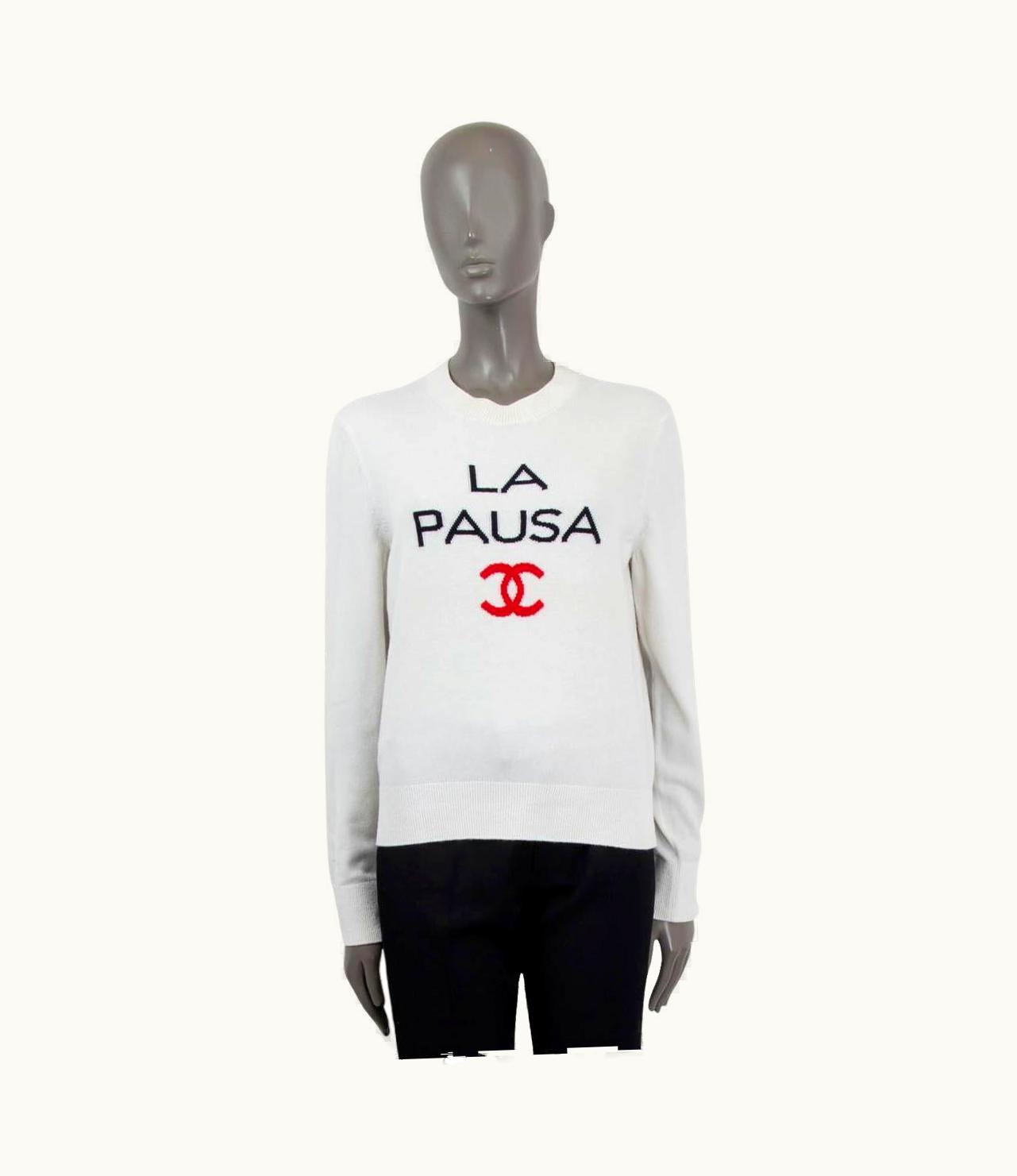 Chanel Chanel White Cashmere 2019 19c La Pausa Crewneck Sweater