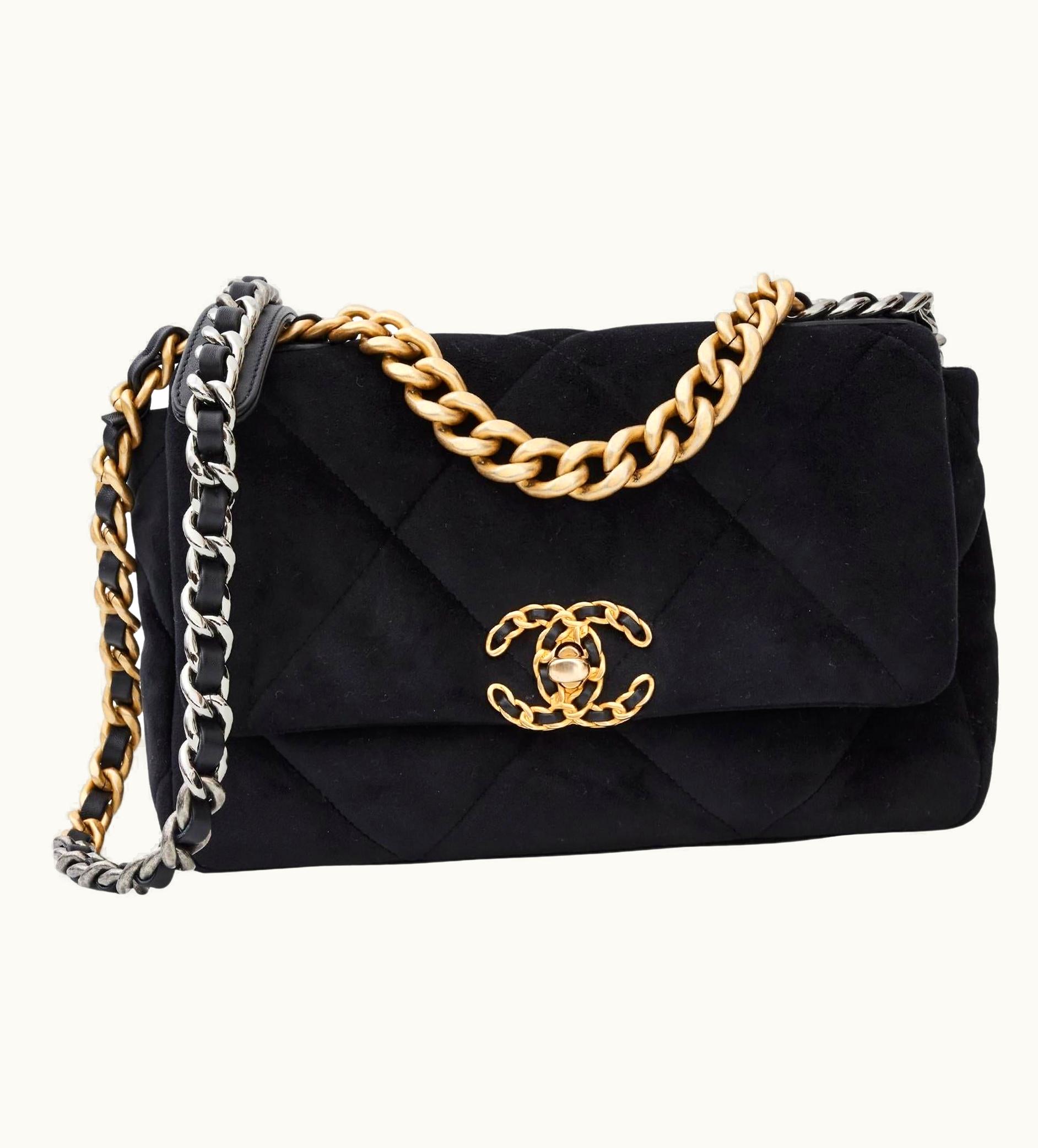 Chanel Chanel 19 Small Velvet Black Flap Bag (2020)