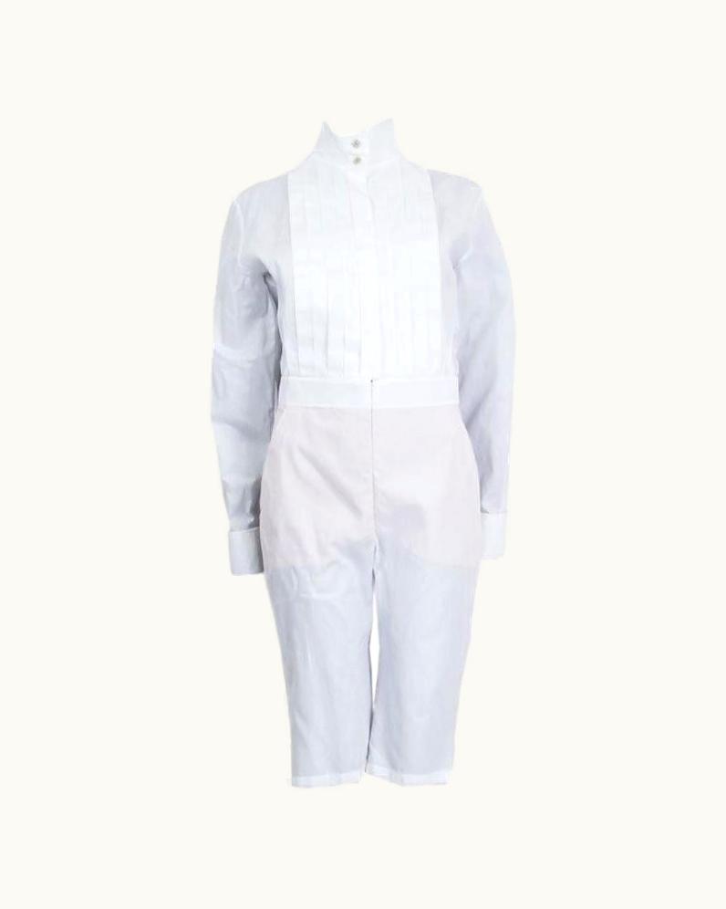 Chanel Chanel White Cotton Cruise 2020 Pleated Shorts Jumpsuit