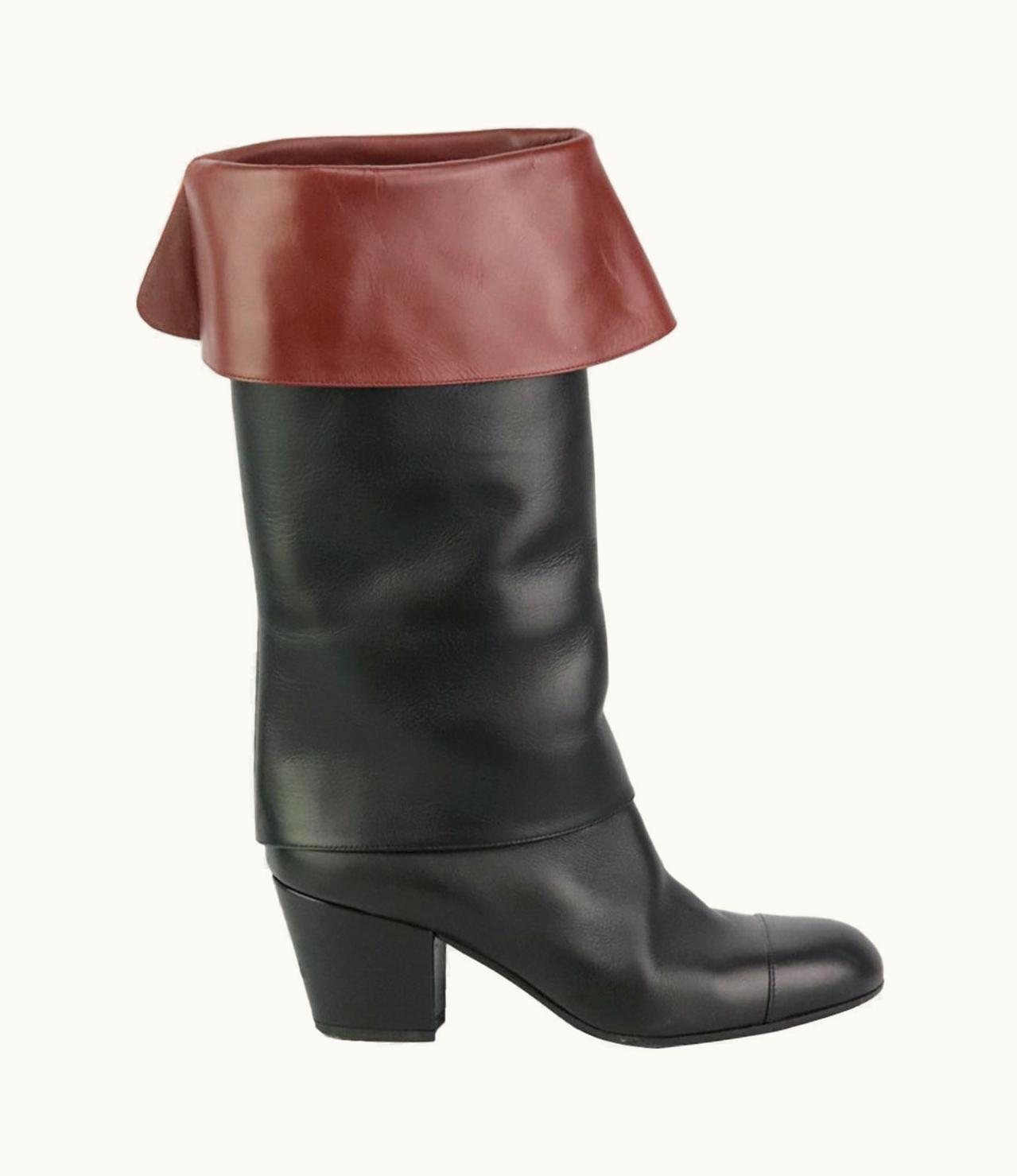 Chanel 2020 Knee High Leather Boots Eu 38.5 .5