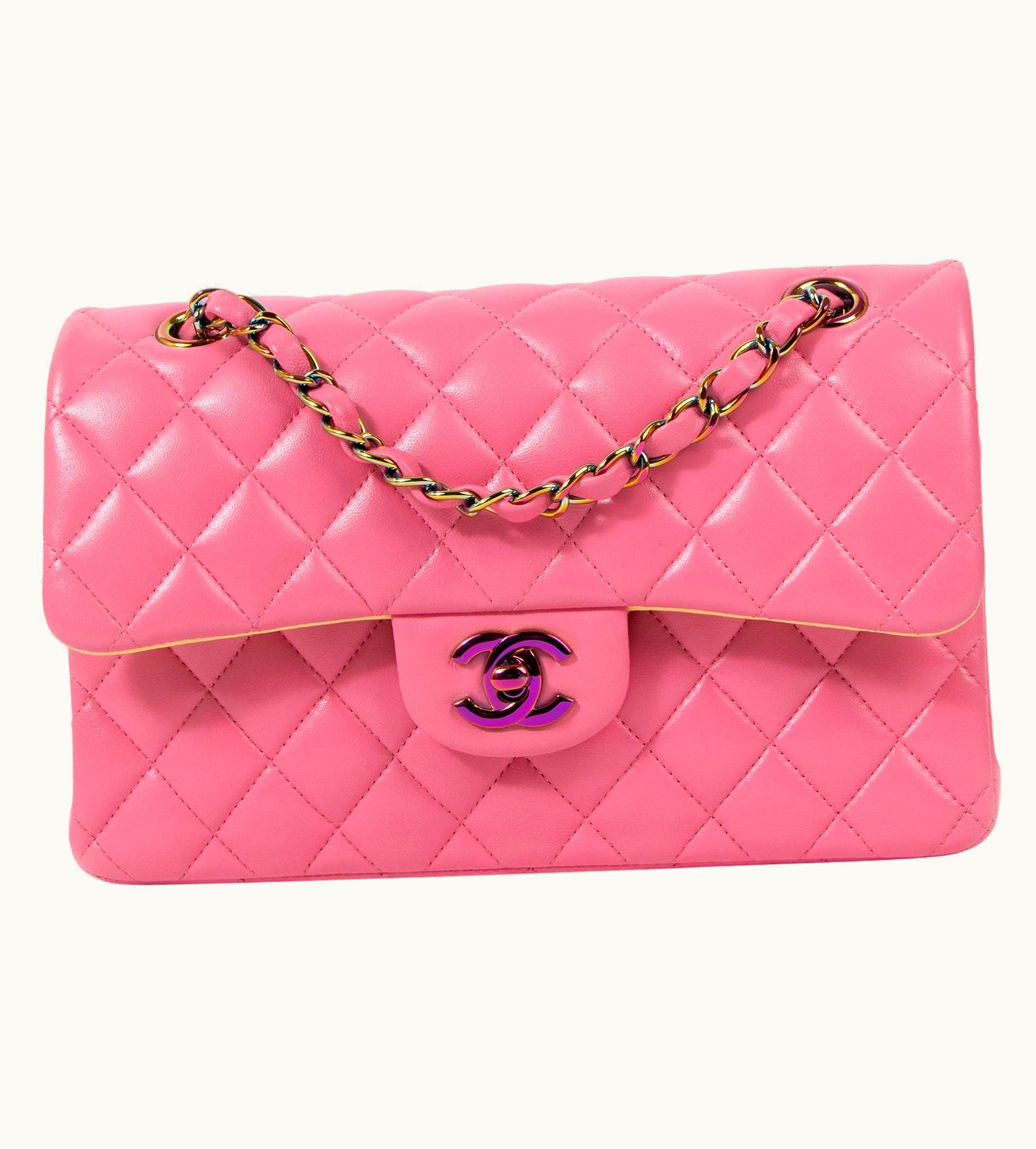 Chanel Chanel Spring 2021 Pink Small Rainbow Classic Flap Bag