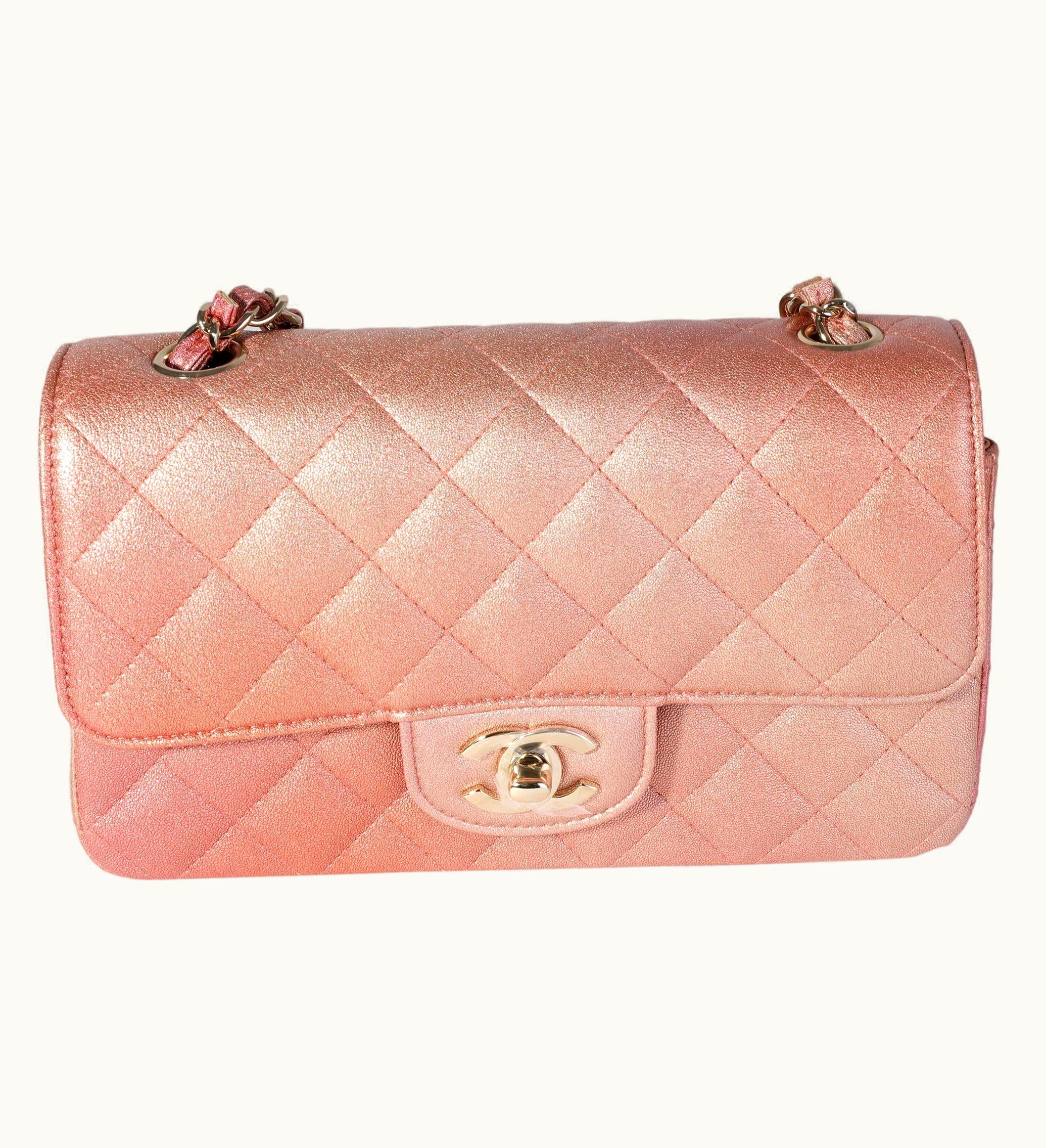 Chanel Chanel Metallic Rose Gold Ombré Classic Rectangular Mini Flap Bag