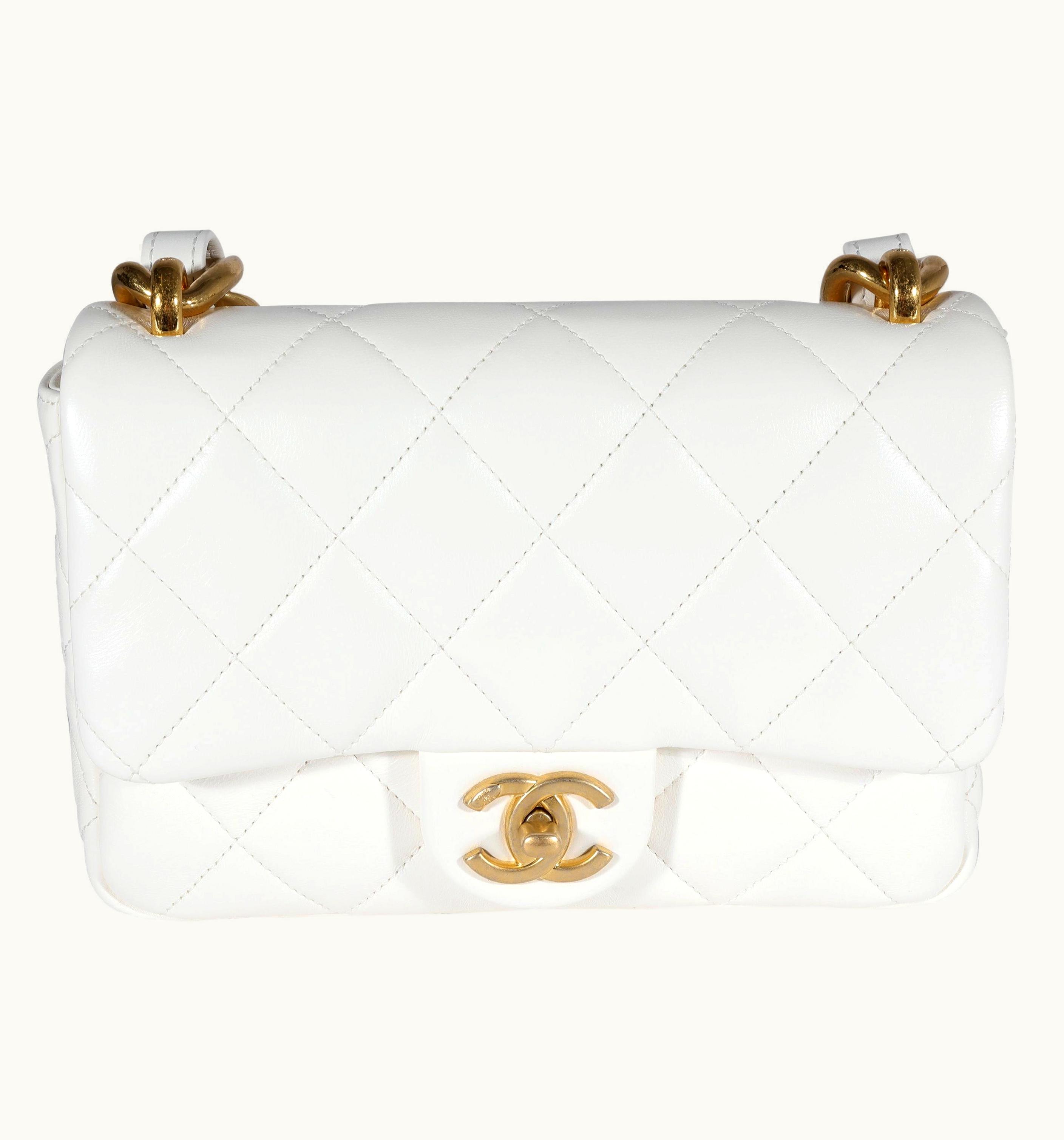 Chanel Chanel Funky Town Small Flap Bag White Quilted Lambskin