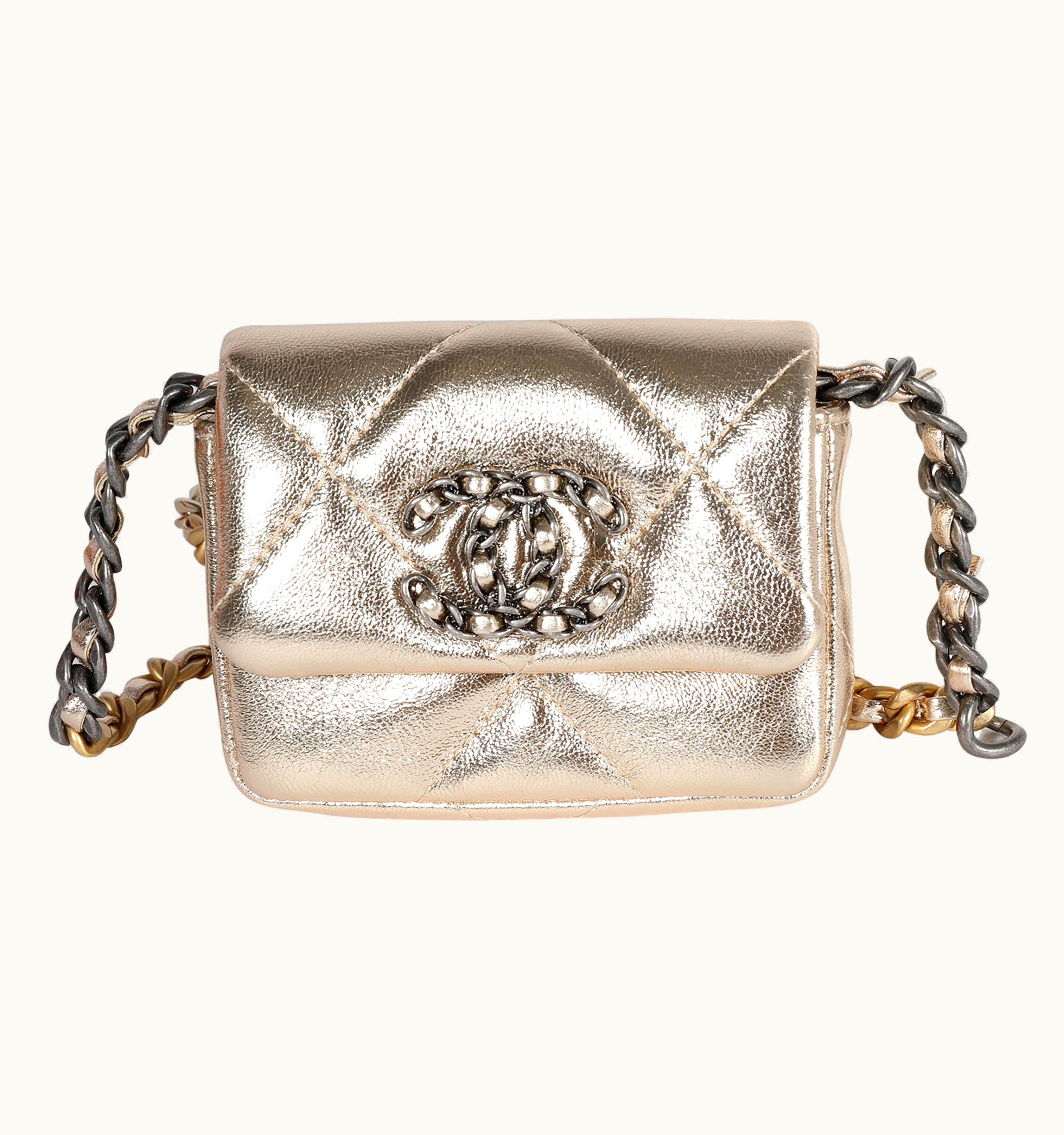 Chanel Chanel Metallic Gold Lambskin Chanel 19 Belt Bag