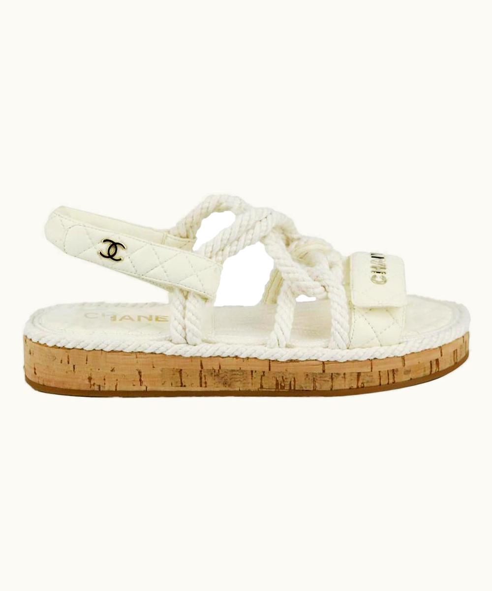 Chanel Chanel 2021 Cc Detailed Rope And Quilted Leather Sandals Eu 38 Us UZ0595558