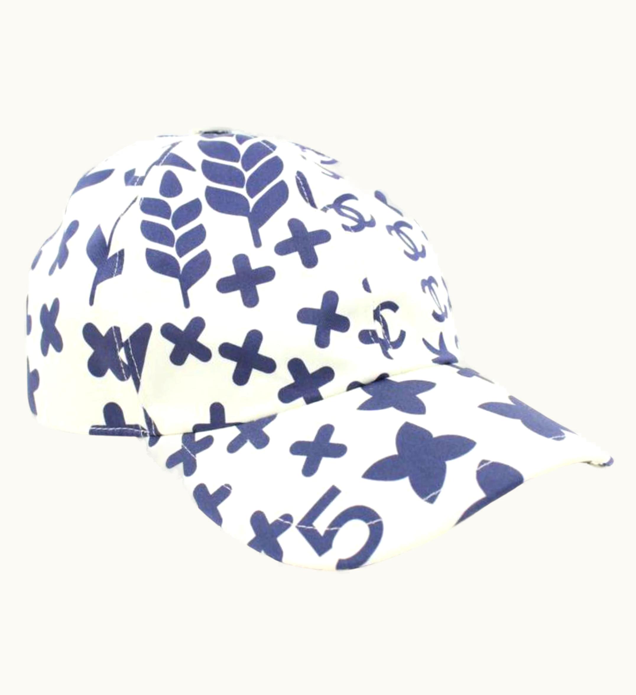 Chanel Chanel 22p 2022 White Navy Blue Charm Icon Cc Logo Baseball Cap Hat 85C24s