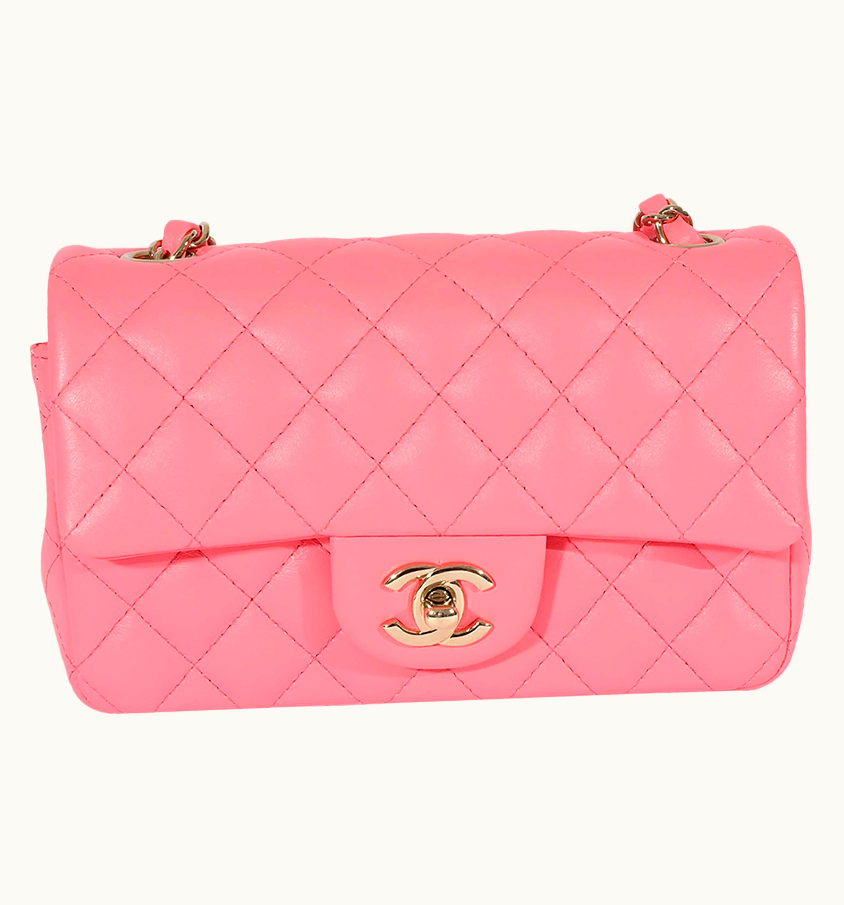 Chanel Chanel 22s Pink Lambskin Mini Rectangular Flap