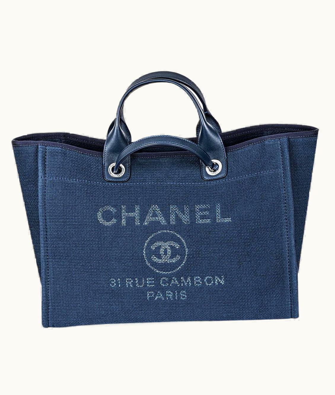 Chanel Chanel Blue Deauville Grand Shopping Tote Bag