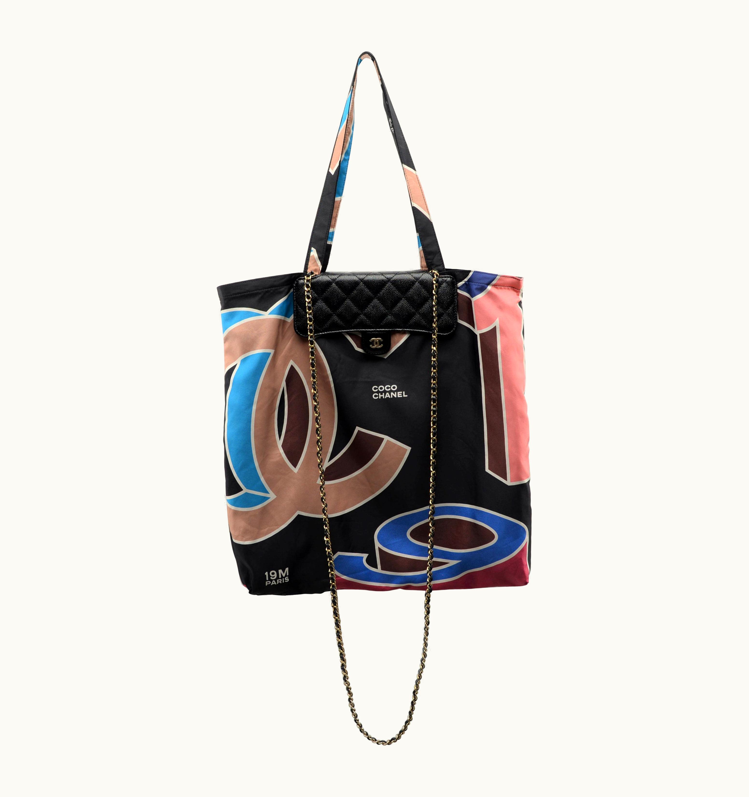 Chanel Chanel Runway Caviar Quilted Multicolor Foldable Shopping Tote New