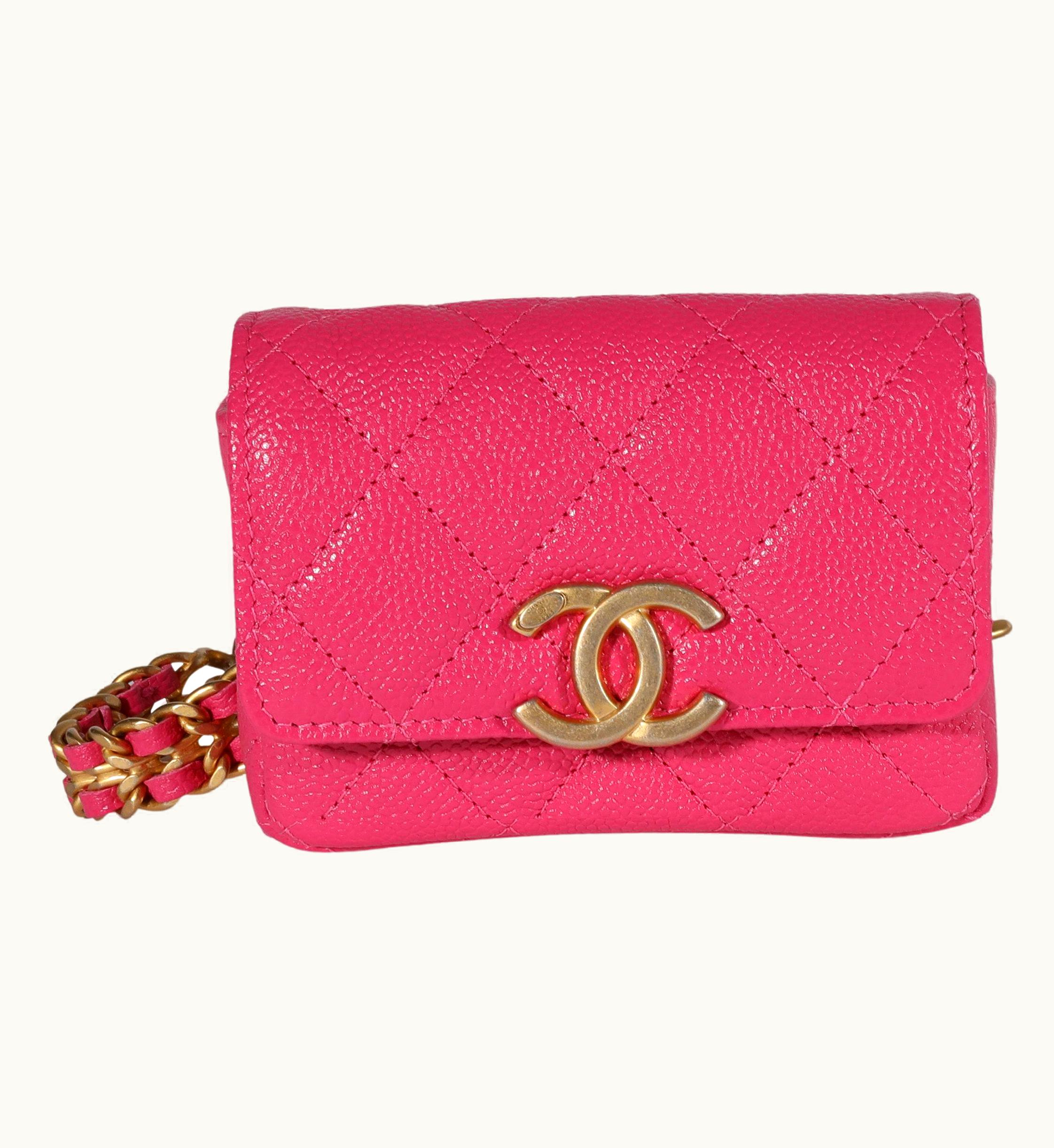 Chanel Chanel Dark Pink Quilted Caviar Melody Belt Bag