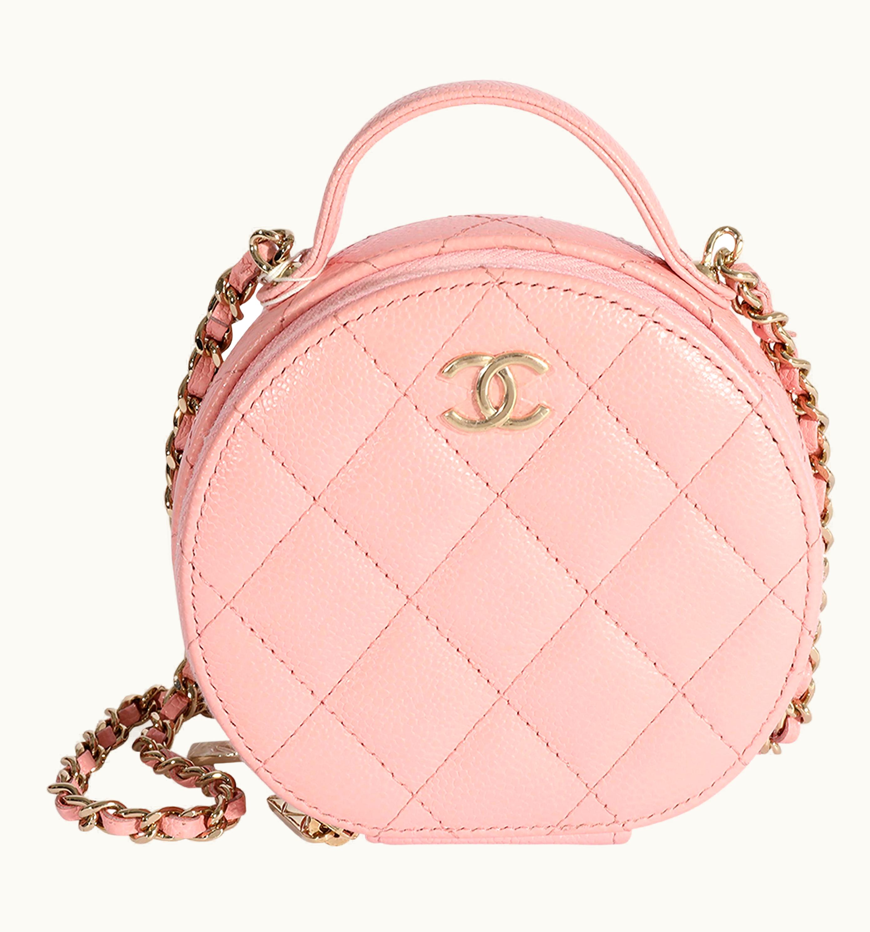Chanel Chanel Pink Quilted Caviar Handle With Care Vanity Crossbody UZ0595615