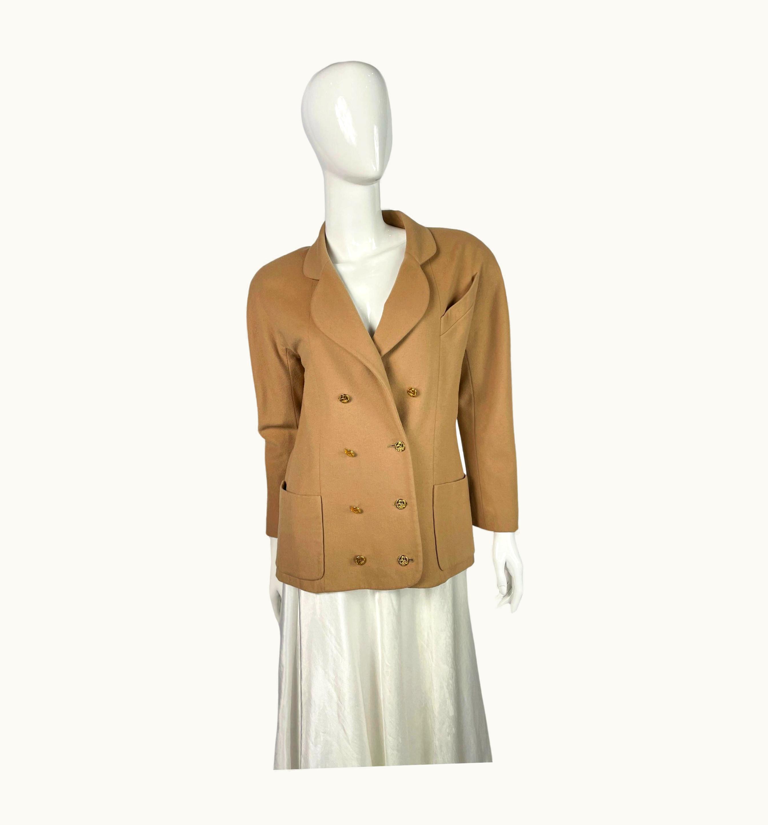Chanel Chanel Vintage Beige Button Boutique Blazer, 1980s