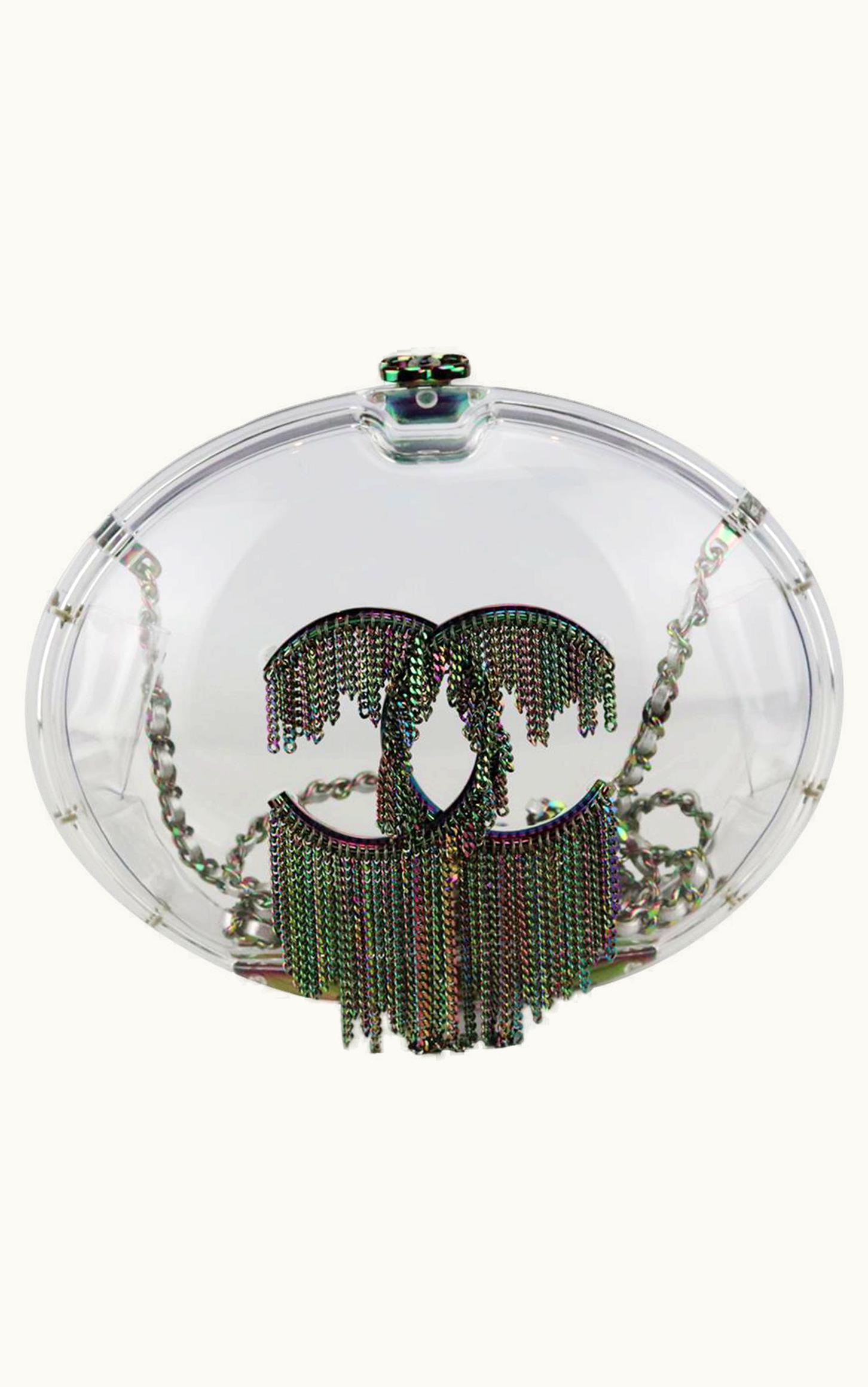 Chanel Chanel 2018 Cc Detailed Chain Embellished Acrylic Shoulder Bag UZ0595698