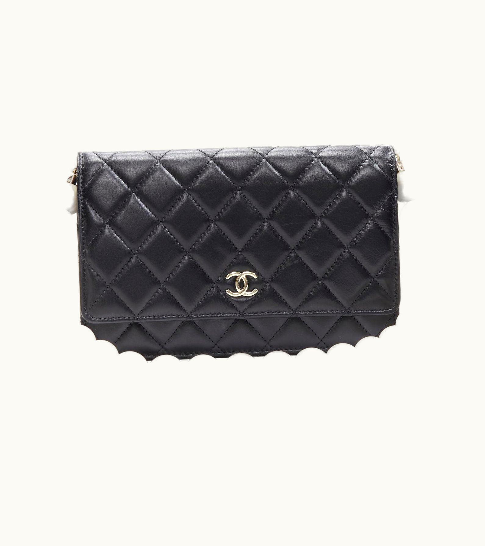 Chanel Chanel 2021 Xl Pearl Black Quilted Leather Flap Wallet On Chain Crossbody Bag