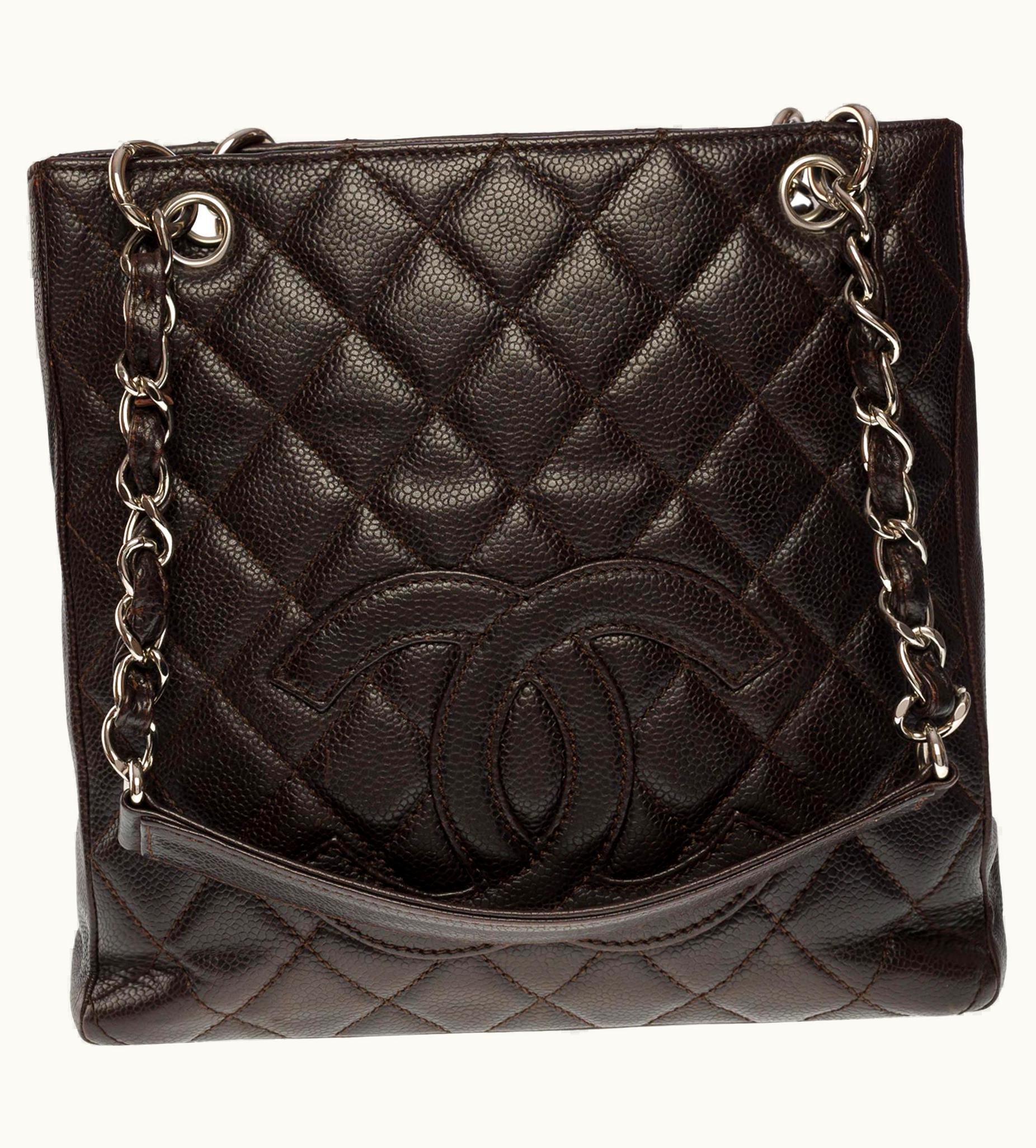 Chanel Amazing Chanel Petit Shopping Tote Bag (pst) In Brown Caviar Quilted Leather, Shw UZ0595712