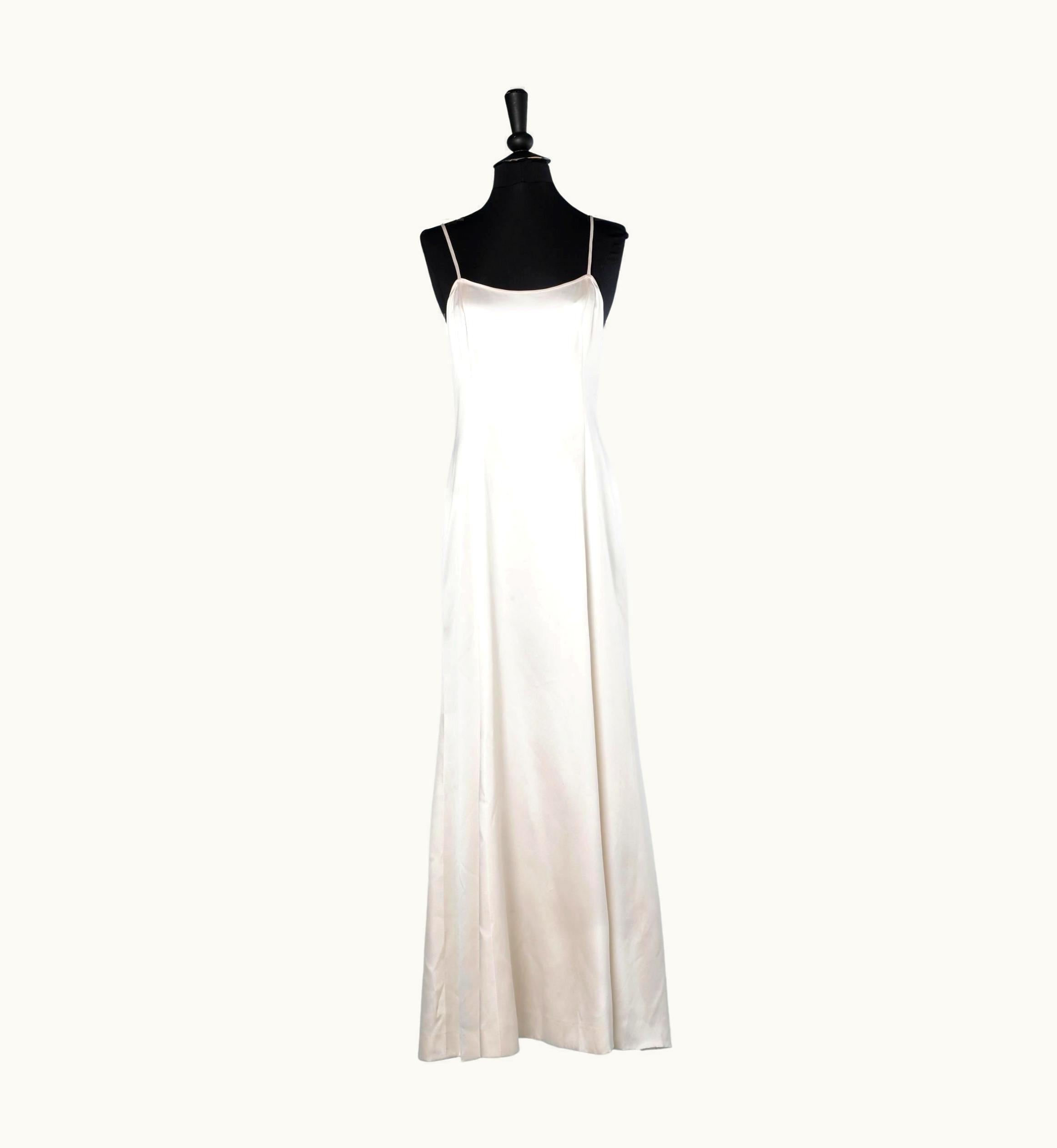 Chanel Evening Gown ( Or Wedding Dress) In Off-white Silk Chanel Boutique