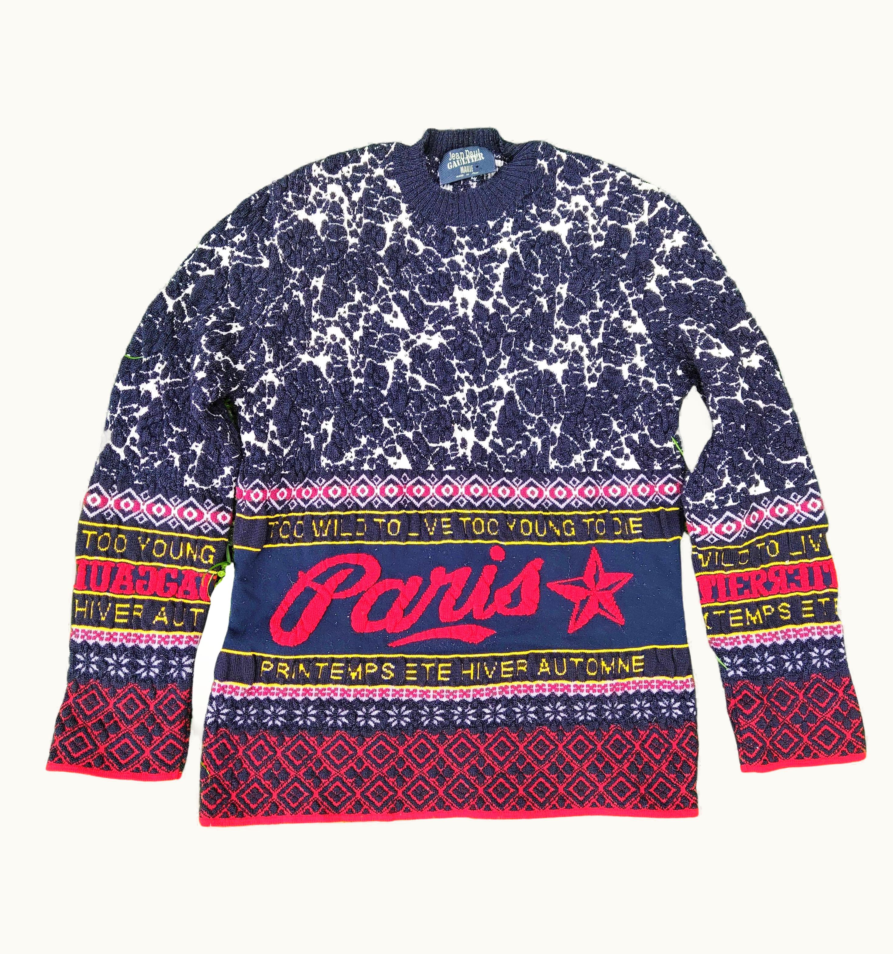 Jean-Paul Gaultier Jean Paul Gaultier Too Wild To Live Too Young To Die Paris Jpg Sweater Pullover