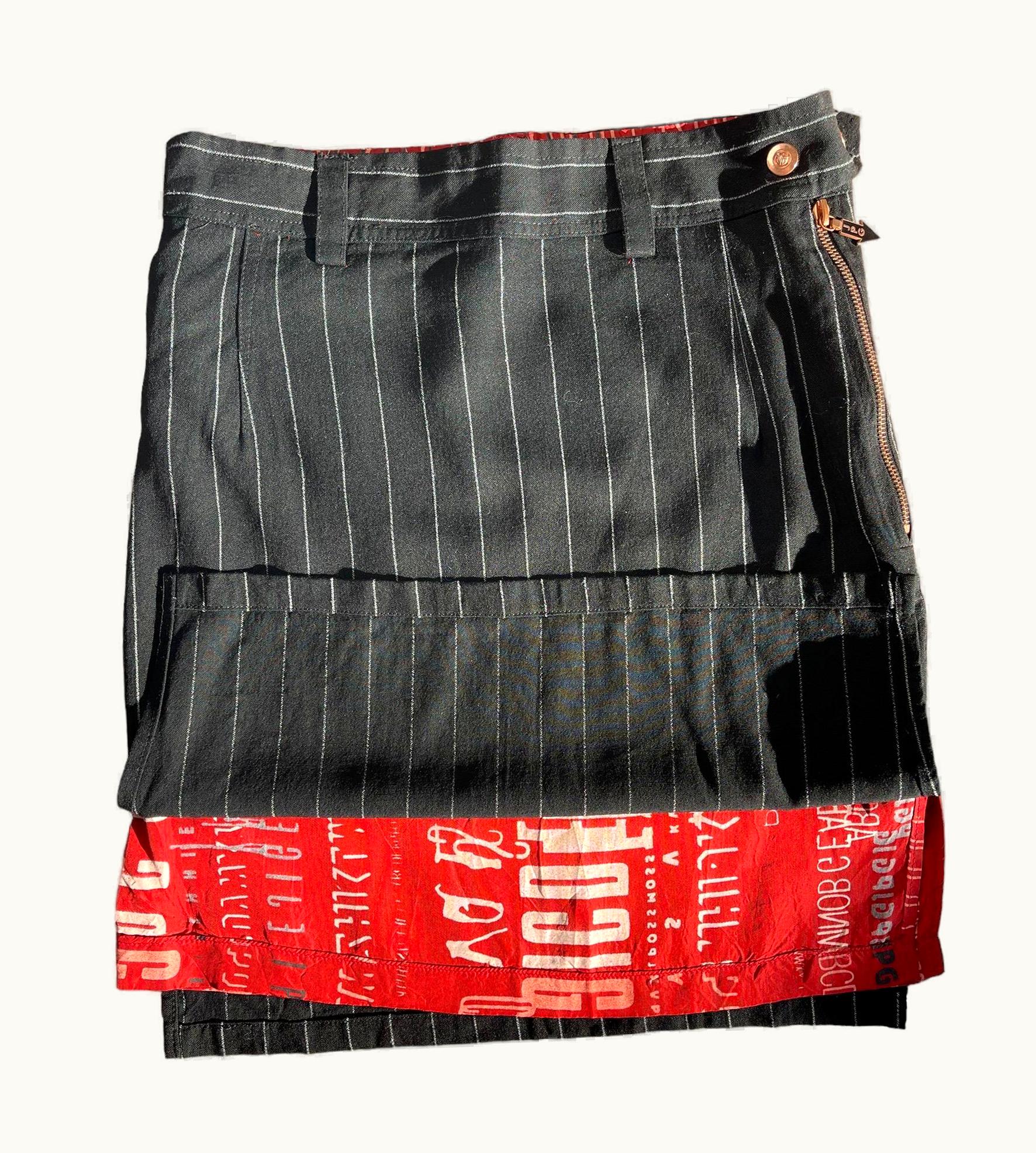 Jean-Paul Gaultier Jean Paul Gaultier Vintage Pinstripe Mini Skirt