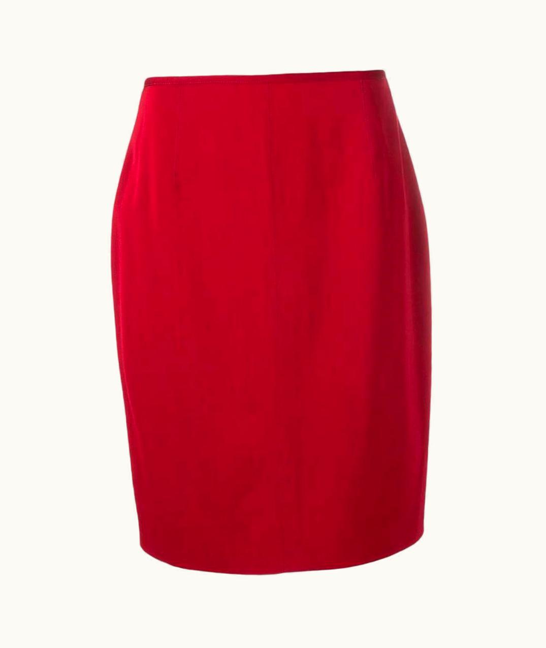 Jean-Paul Gaultier Jean Paul Gaultier Vintage Red Wool Straight 70s Skirt