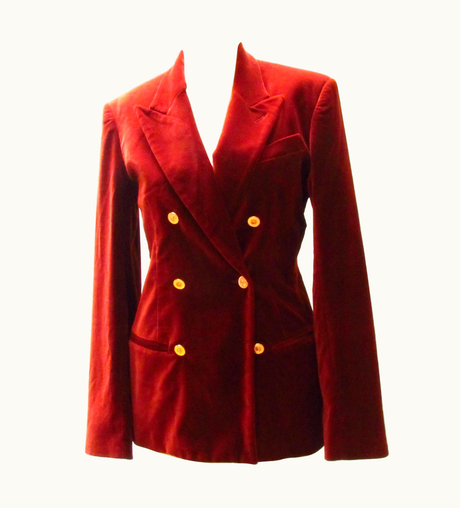 Jean-Paul Gaultier Jean Paul Gaultier Rust Colored Velvet Blazer