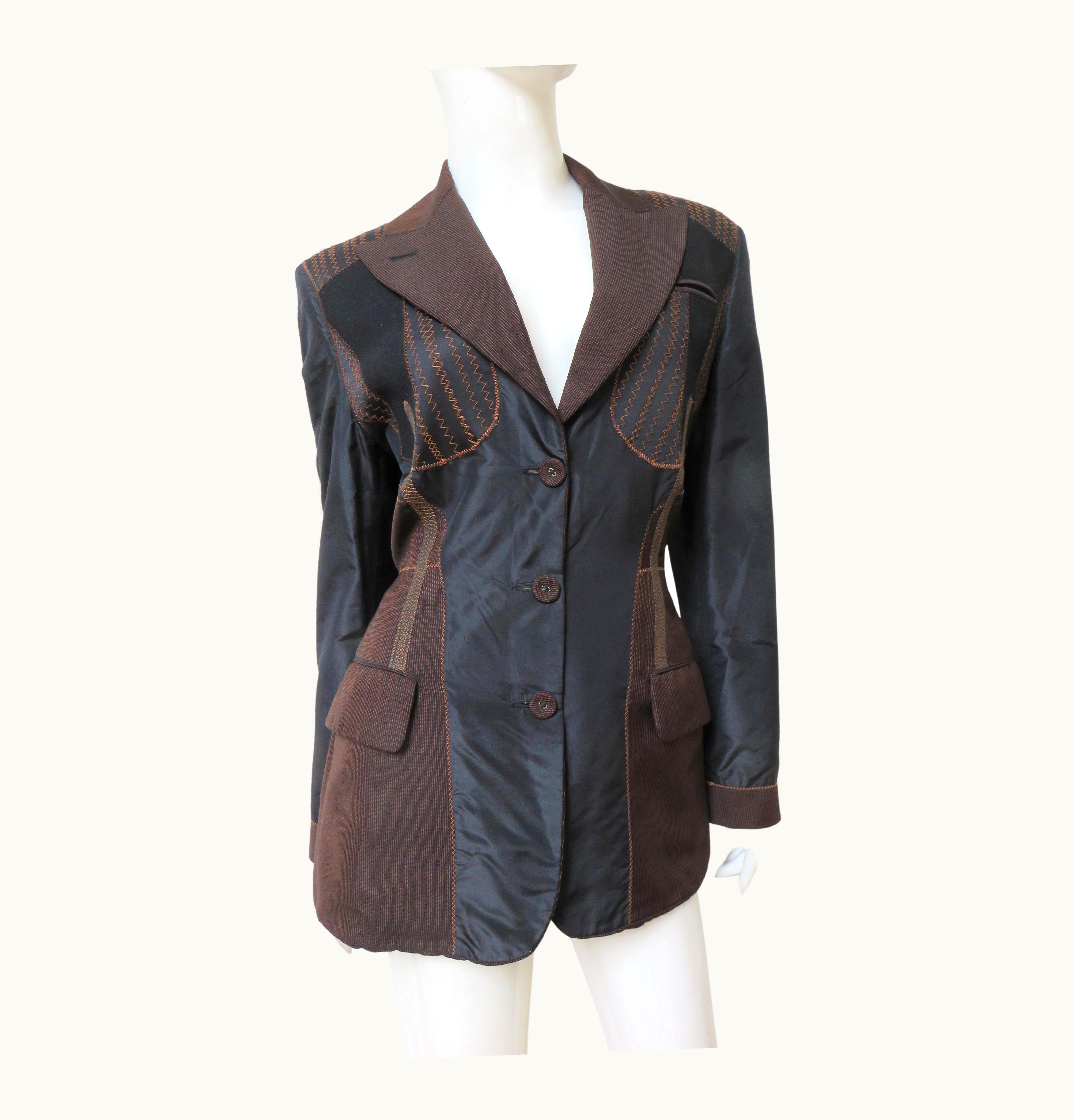 Jean-Paul Gaultier Jean Paul Gaultier Color Block Silk Jacket