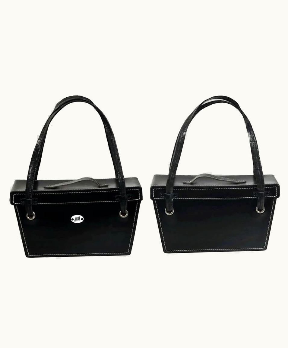 Jean-Paul Gaultier Vintage Jean Paul Gaultier Junior Leather Trapezoid Hard Box Bag