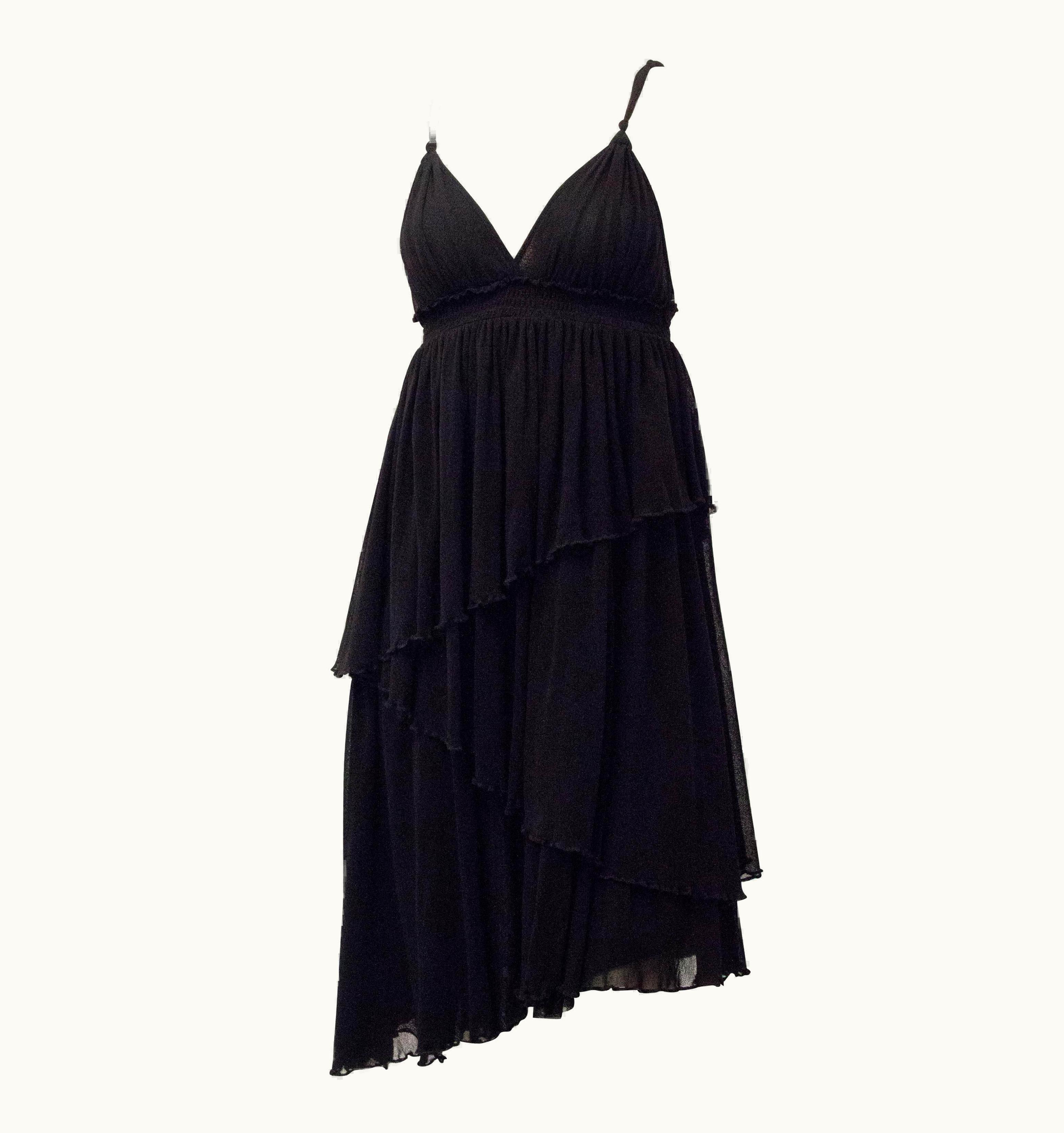 Jean-Paul Gaultier 90s Jean Paul Gaultier Black Mesh Sun Dress