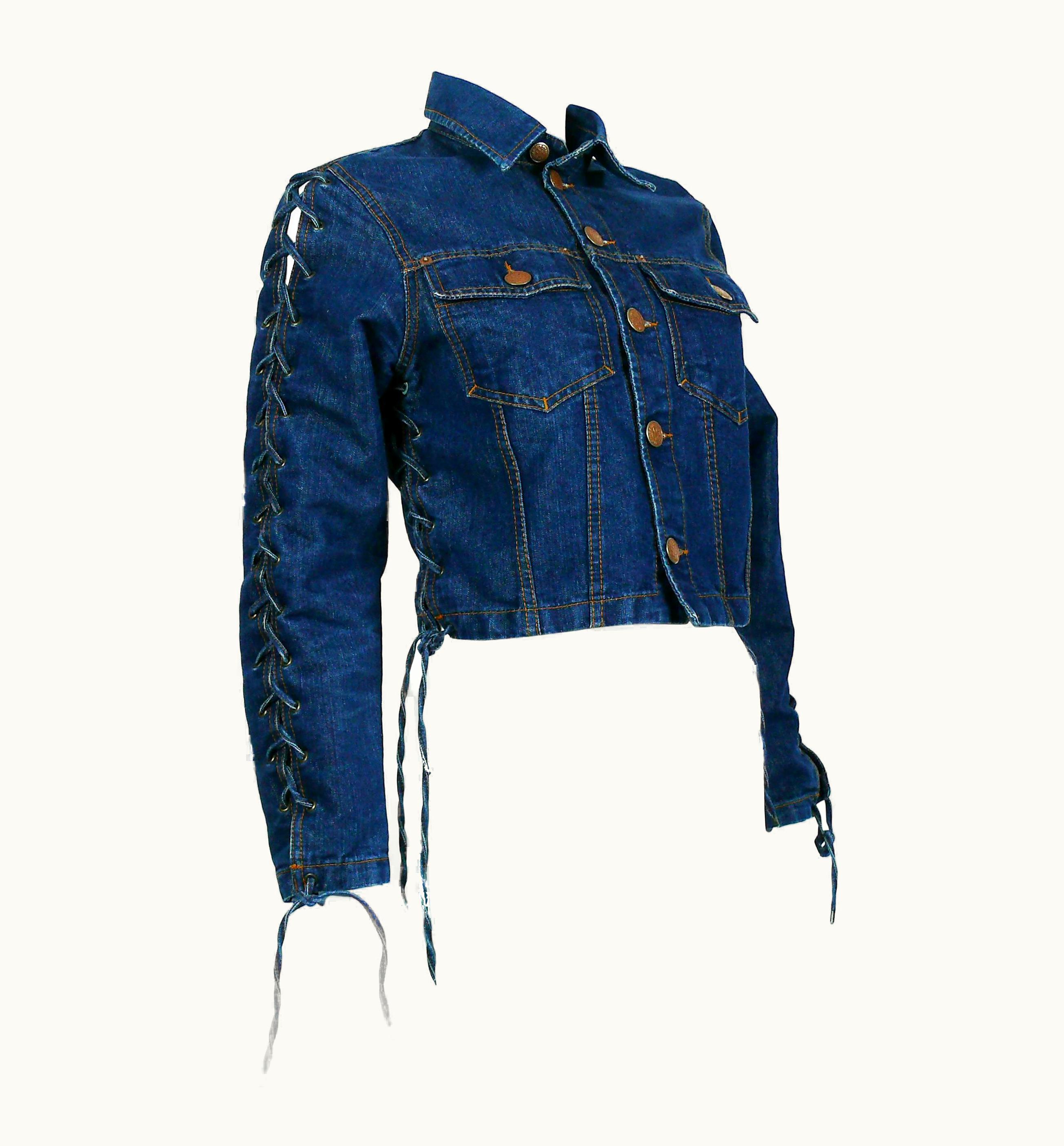 Jean-Paul Gaultier Jean Paul Gaultier Vintage Laced Denim Cropped Jacket