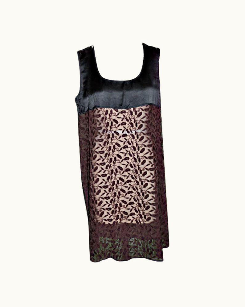 Jean-Paul Gaultier Jean Paul Gaultier Black & Brown Embroidered Dress