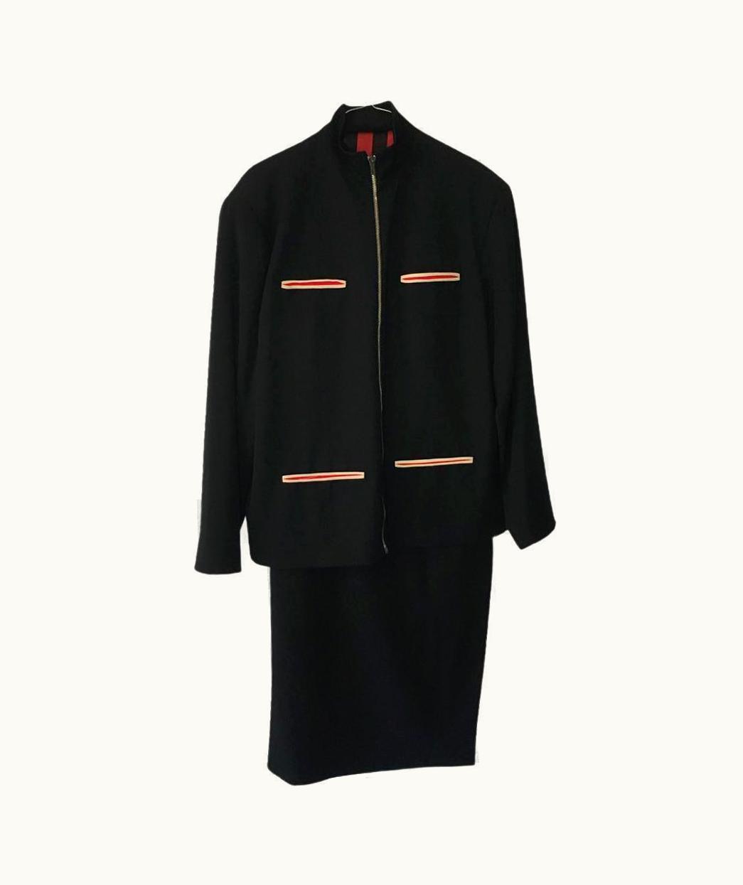 Jean-Paul Gaultier Jean Paul Gaultier Wool Skirt Suit In Black