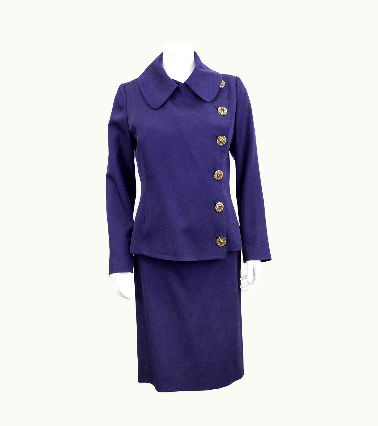 Jean-Paul Gaultier 1990s Jean Paul Gaultier Deep Purple Skirt Suit