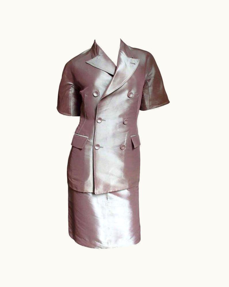 Jean-Paul Gaultier Jean Paul Gaultier Blush Pink Silk Skirt Suit