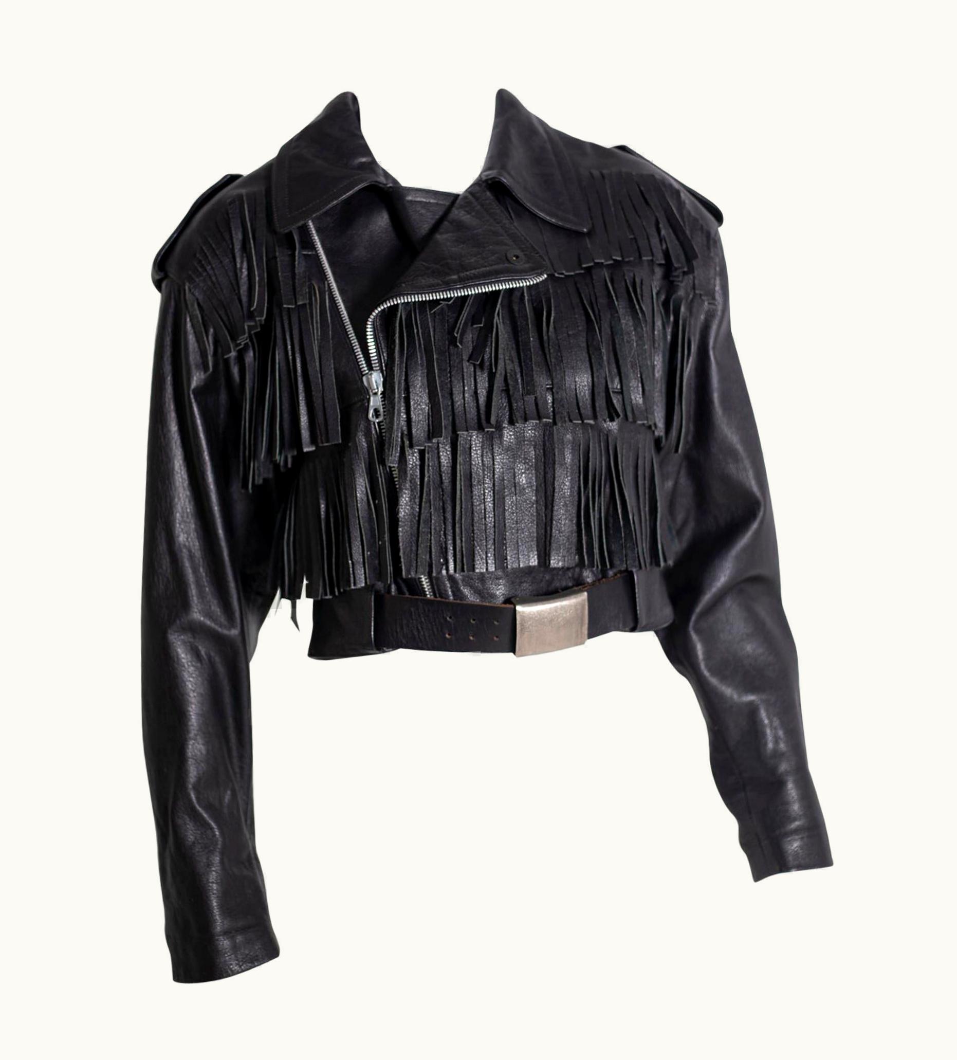 Jean-Paul Gaultier Jean Paul Gaultier 1990' Black Leather Biker Jacket