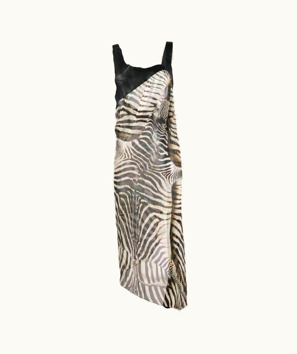 Jean-Paul Gaultier Jean Paul Gaultier Vintage 2000s Transparent Animalier Silk Dress
