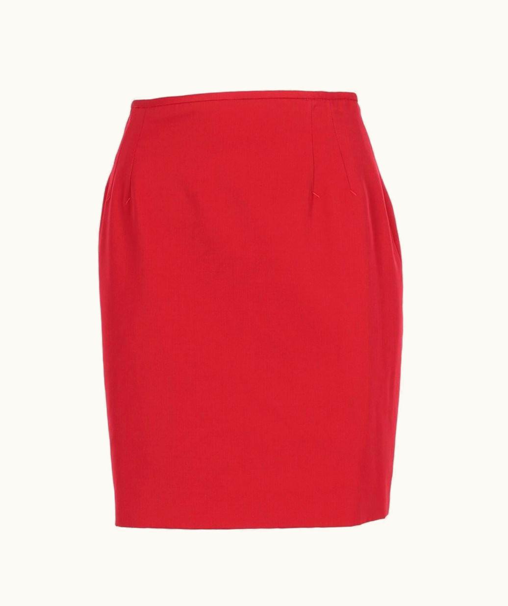 Jean-Paul Gaultier 1990s Jean Paul Gaultier Red Cotton Blend Fabric Skirt