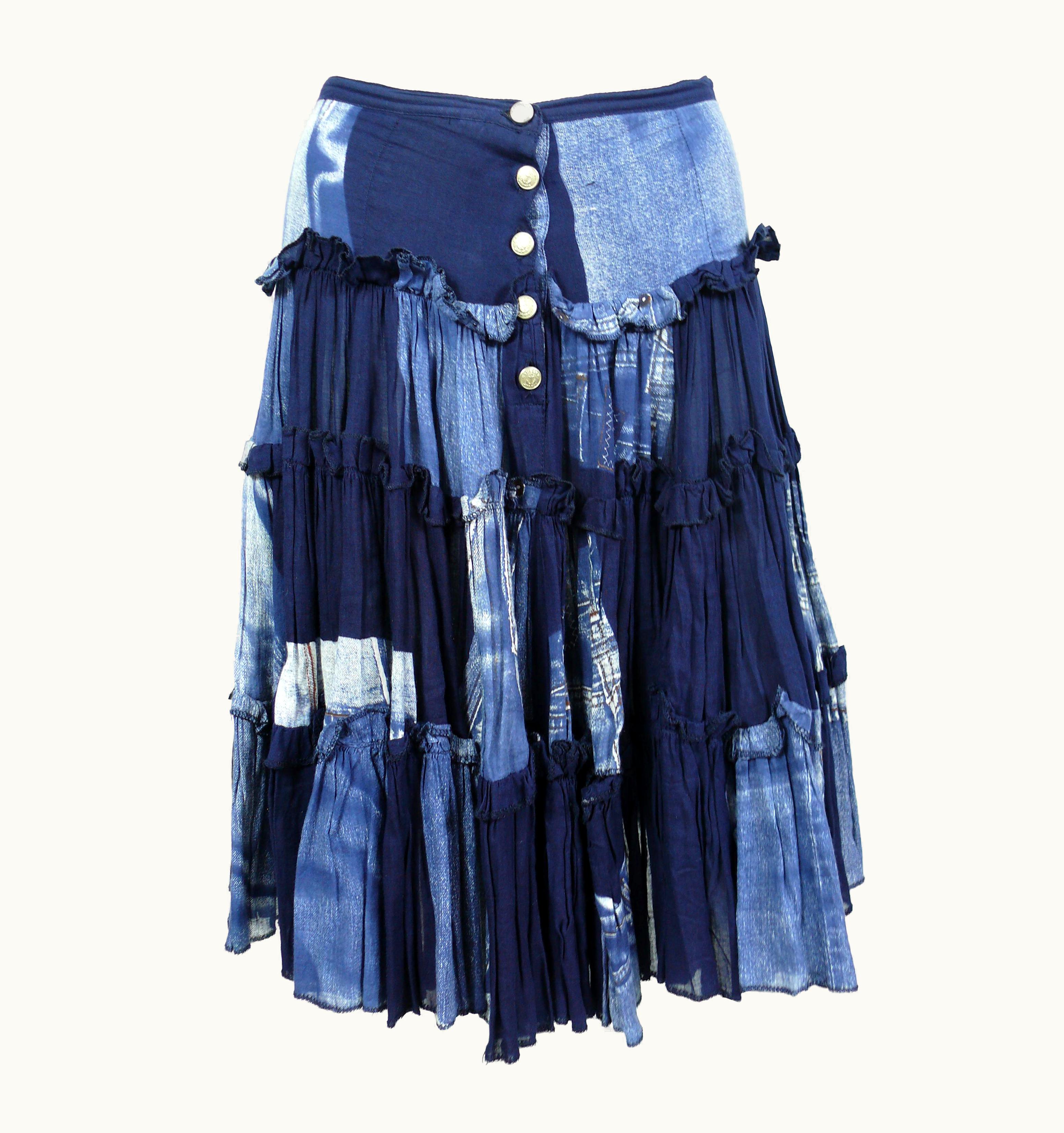 Jean-Paul Gaultier Jean Paul Gaultier Vintage Trompe 'oeil Ruffle Skirt