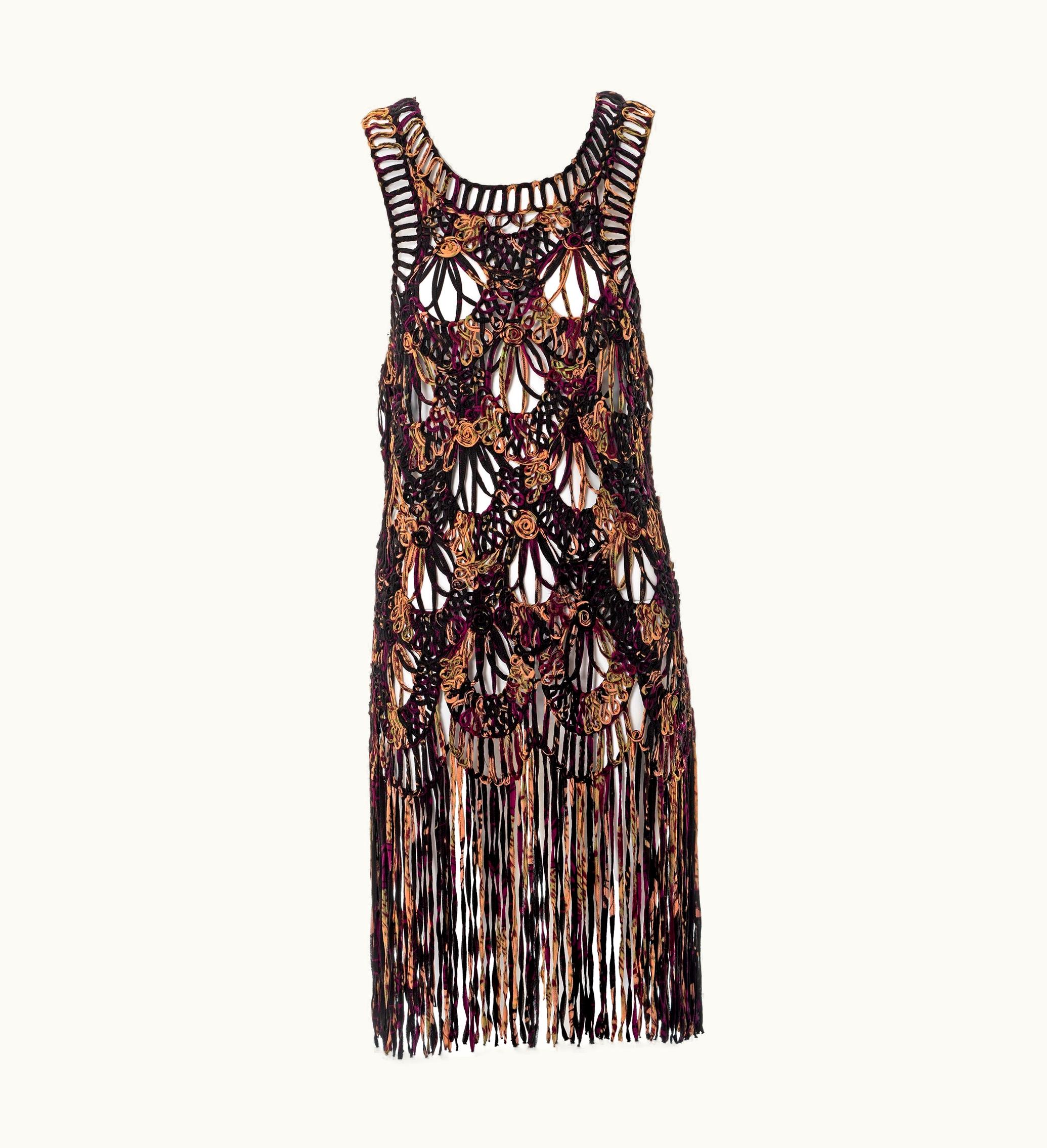 Jean-Paul Gaultier Jean Paul Gaultier Fringed Silk Macramé Dress, S/S 2000