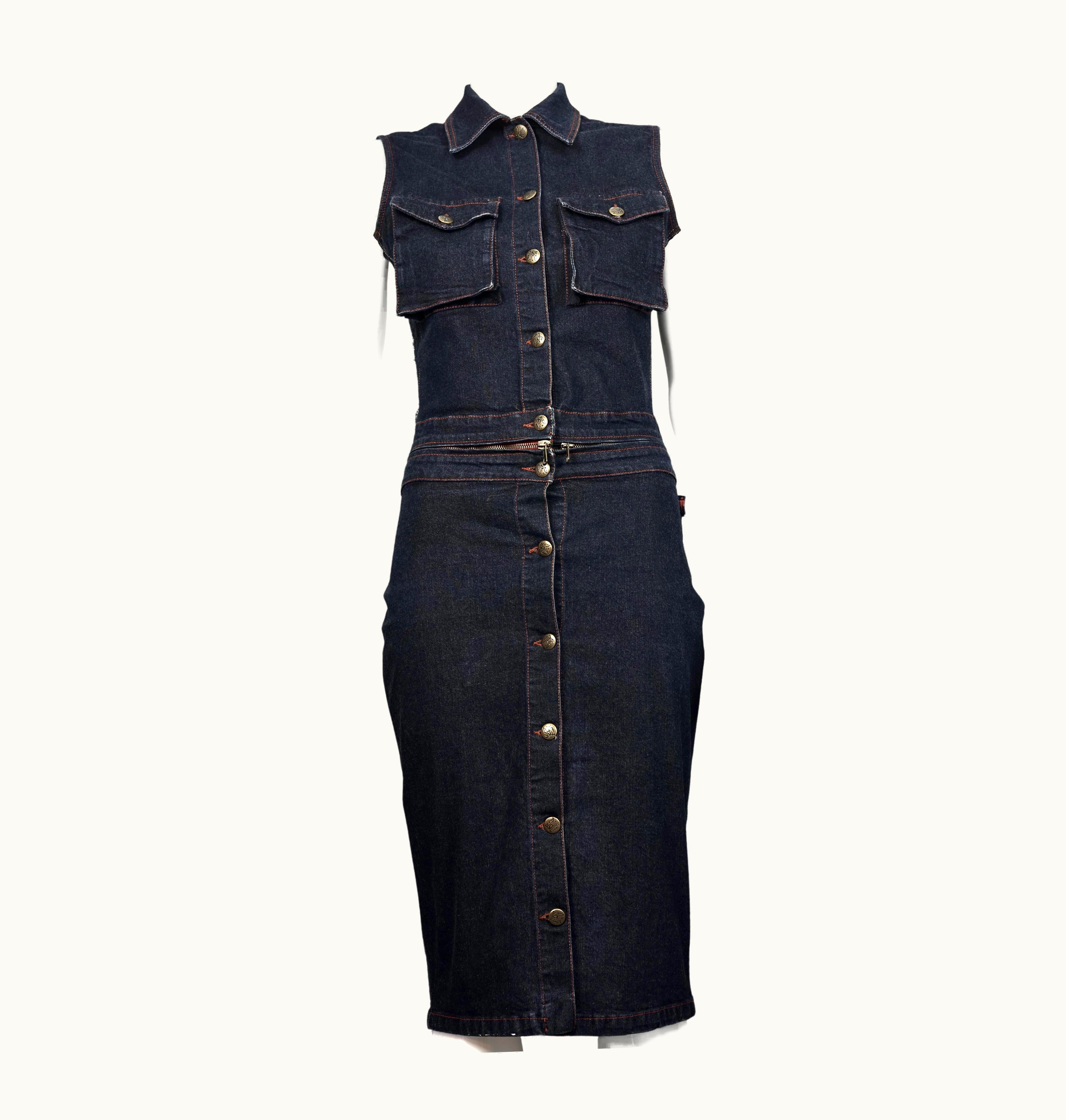 Jean-Paul Gaultier Vintage Jean Paul Gaultier 2 In 1 Denim Convertible Vest Dress