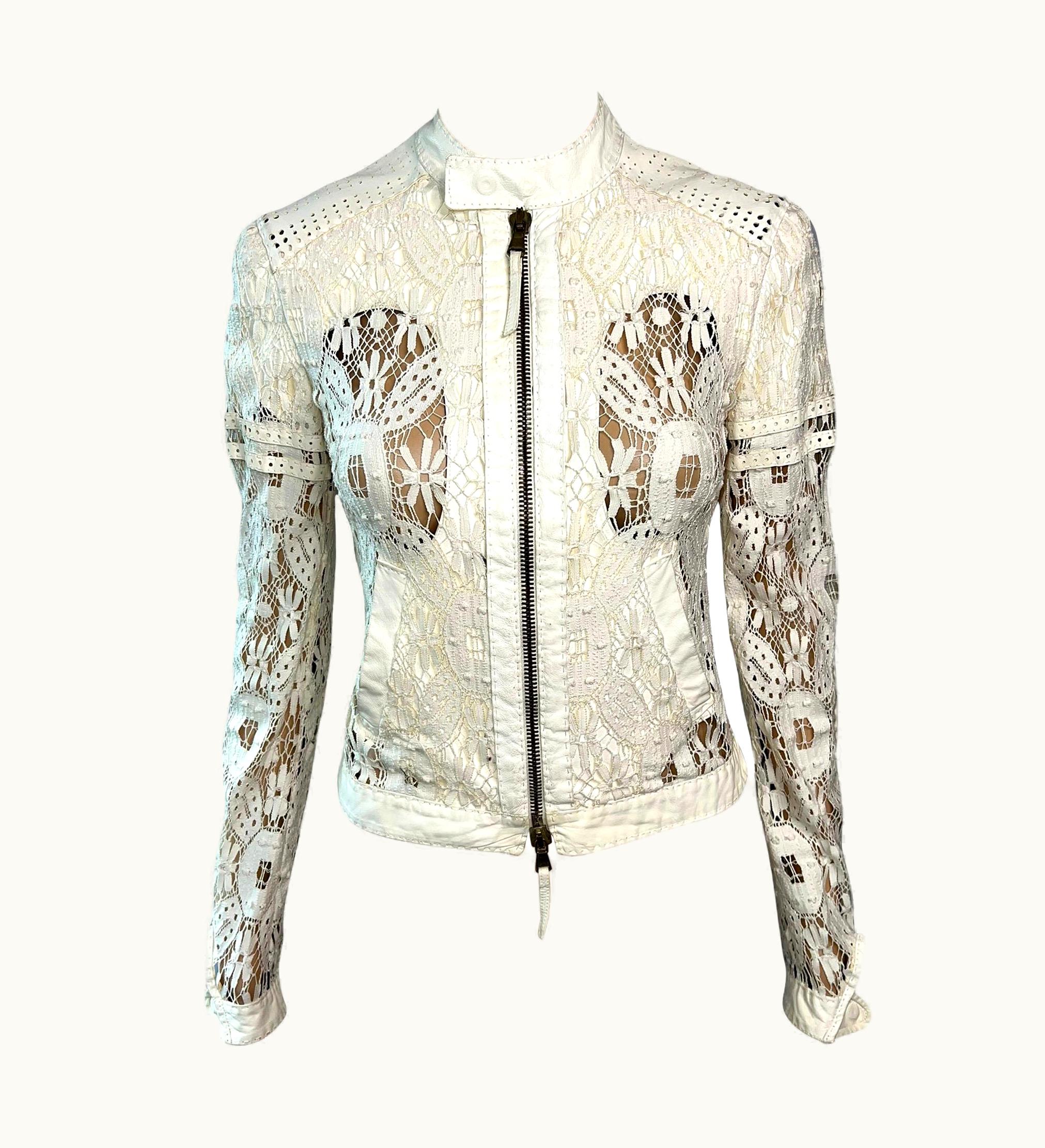Jean-Paul Gaultier Jean Paul Gaultier Sheer Lace Inserts Cutout Ivory Top Jacket