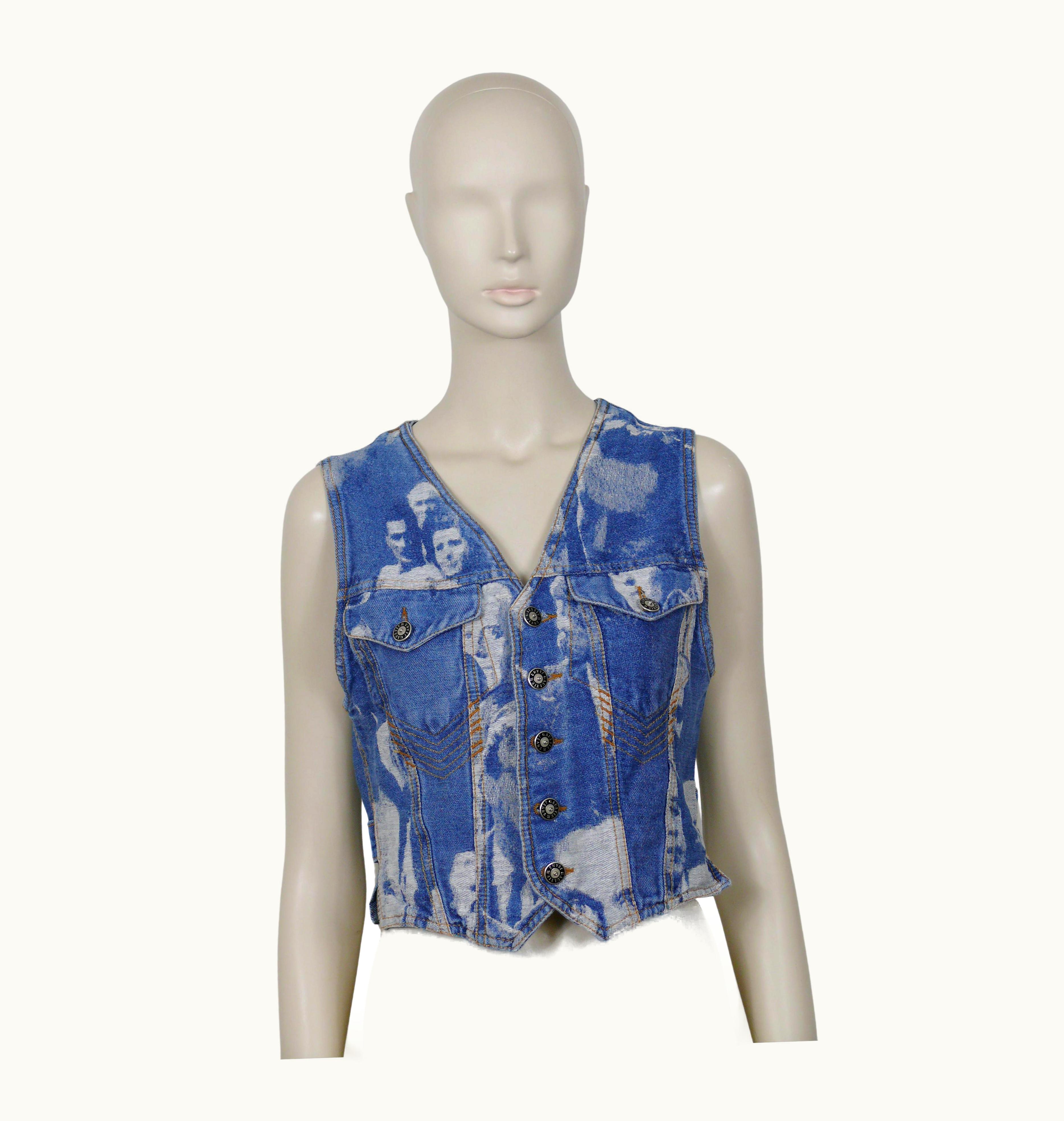 Jean-Paul Gaultier Jean Paul Gaultier Vintage Face Jacquard Denim Vest