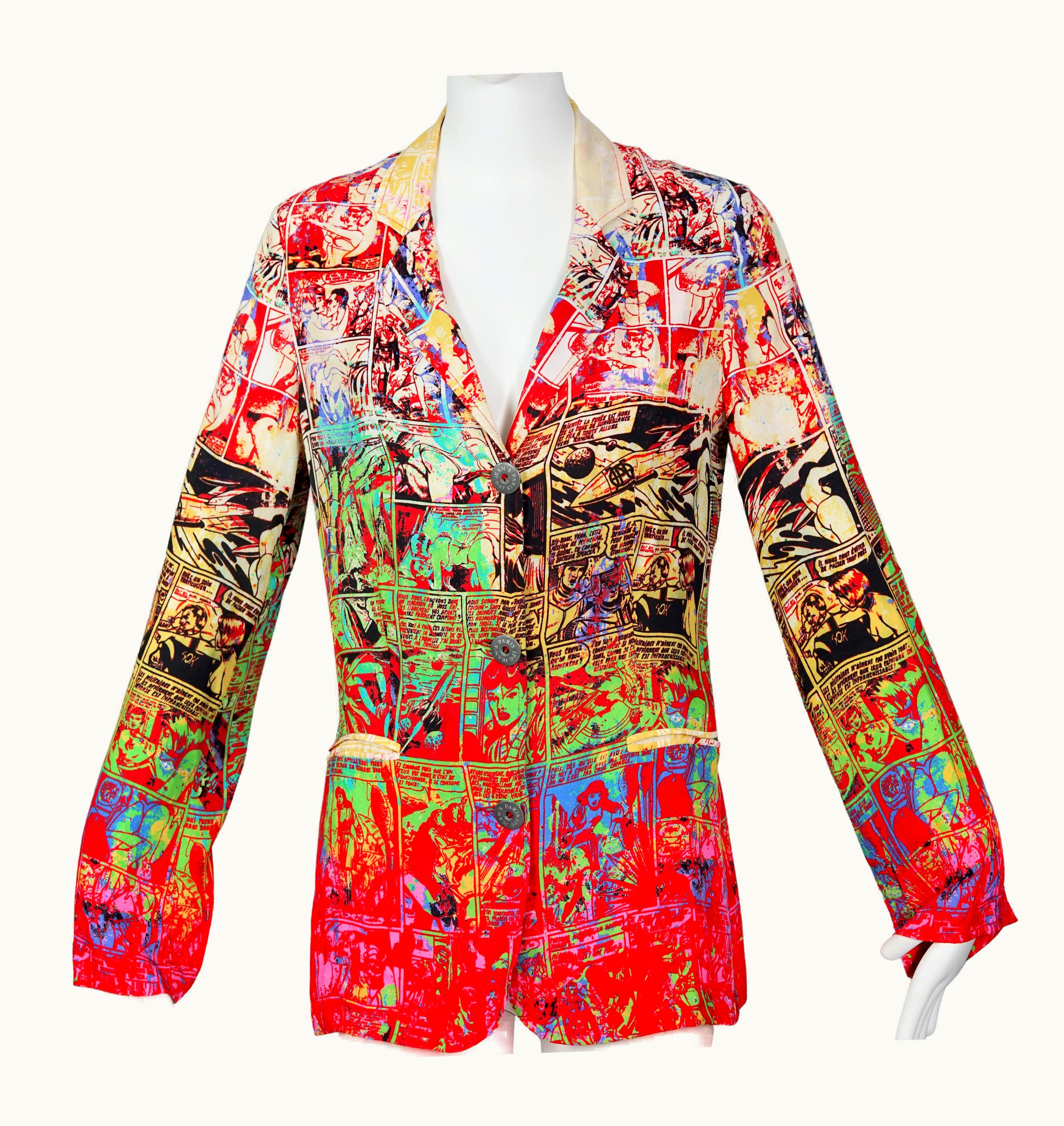 Jean-Paul Gaultier Vintage Jean Paul Gaultier Comic Cartoon Print Novelty Blazer Jacket