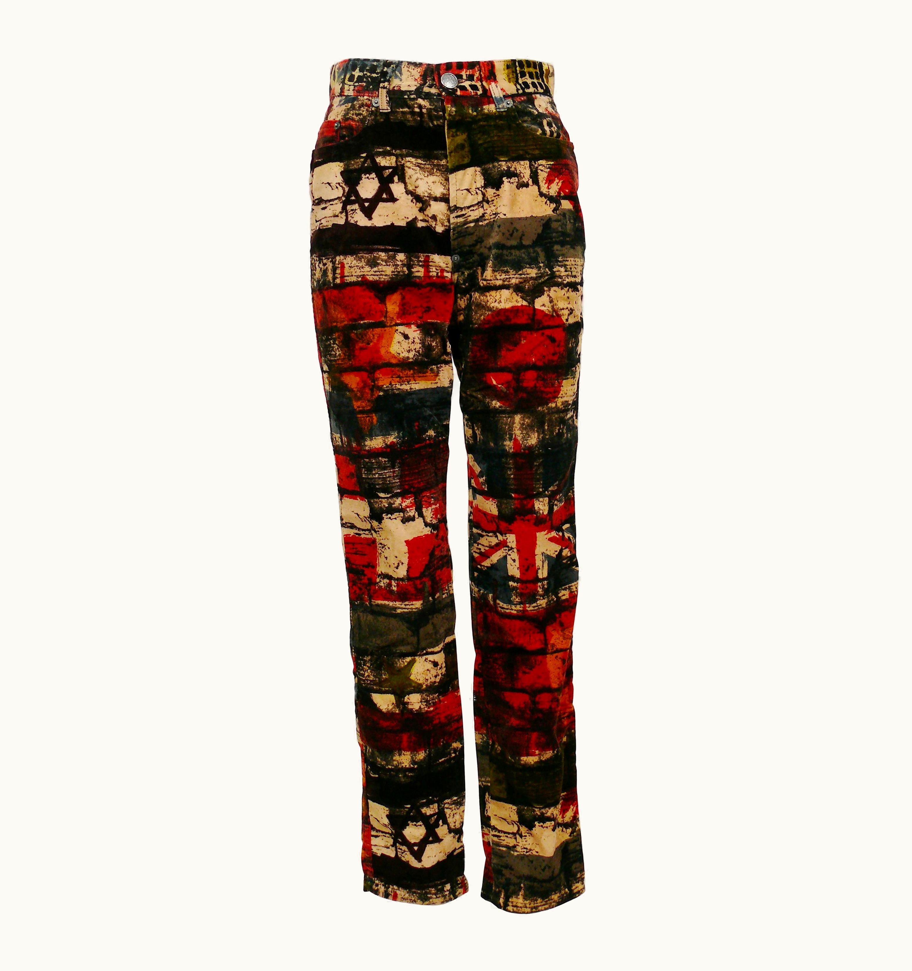 Jean-Paul Gaultier Jean Paul Gaultier Vintage Wall And Flags Print Pants Trousers