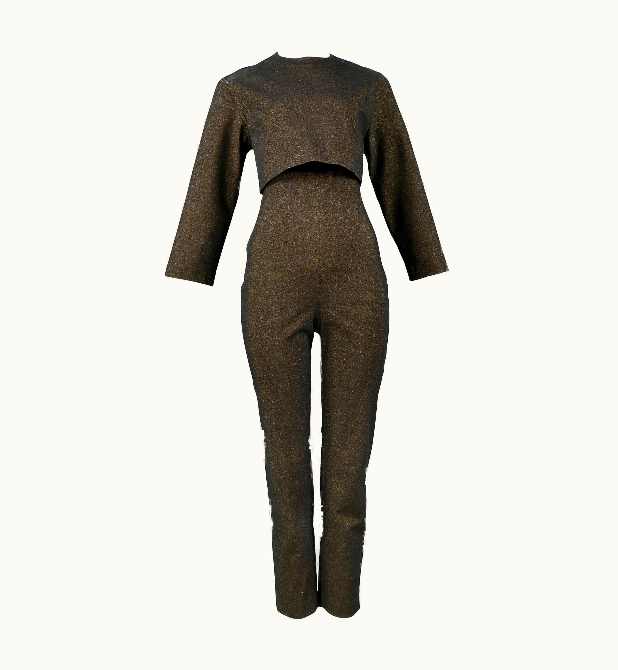 Jean-Paul Gaultier Vintage Jean Paul Gaultier Bronze Metallic Jumpsuit & Cropped Jacket Ensemble