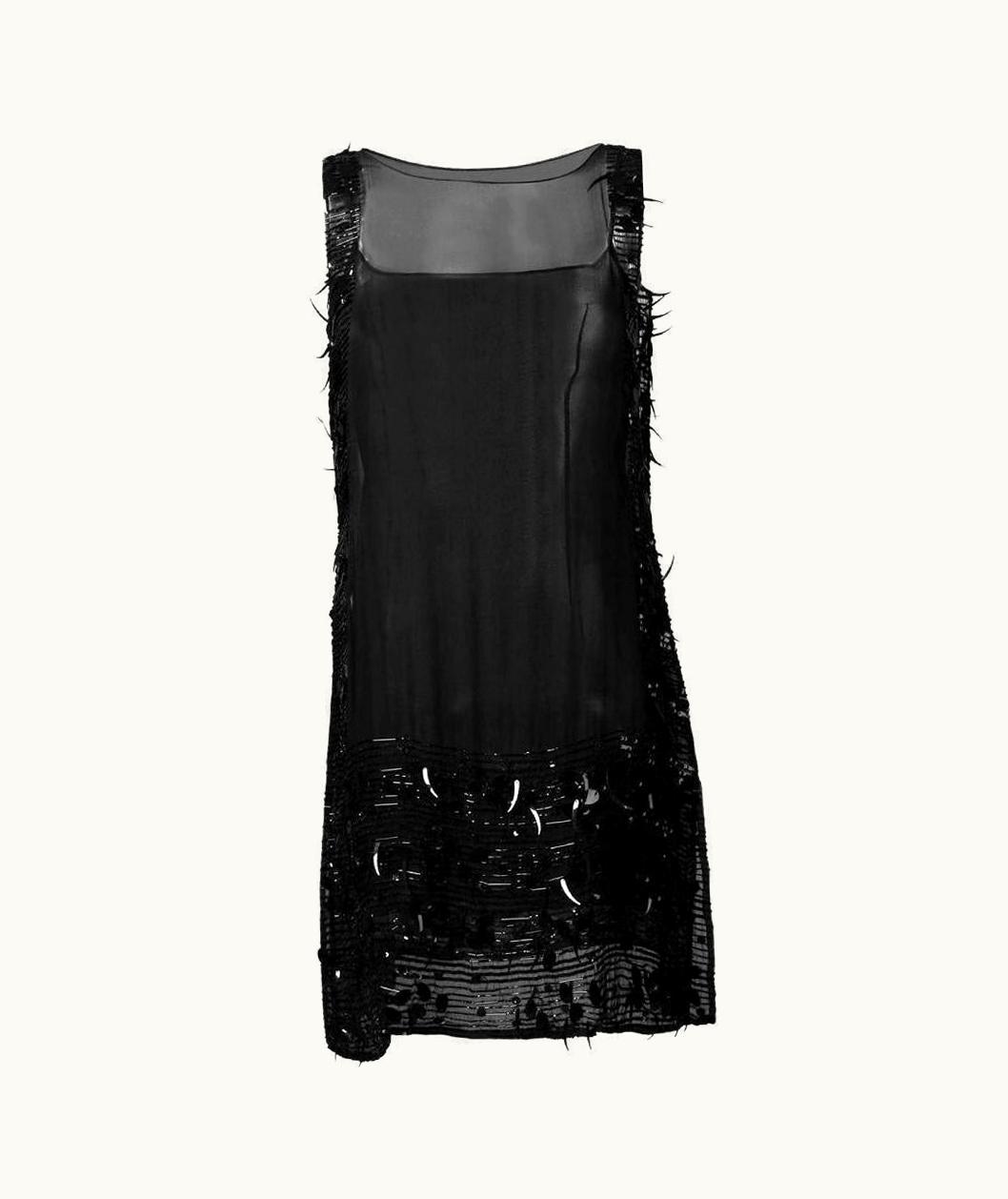 Jean-Paul Gaultier Jean Paul Gaultier Vintage Black Semitransparent Silk 2000s Midi Dress