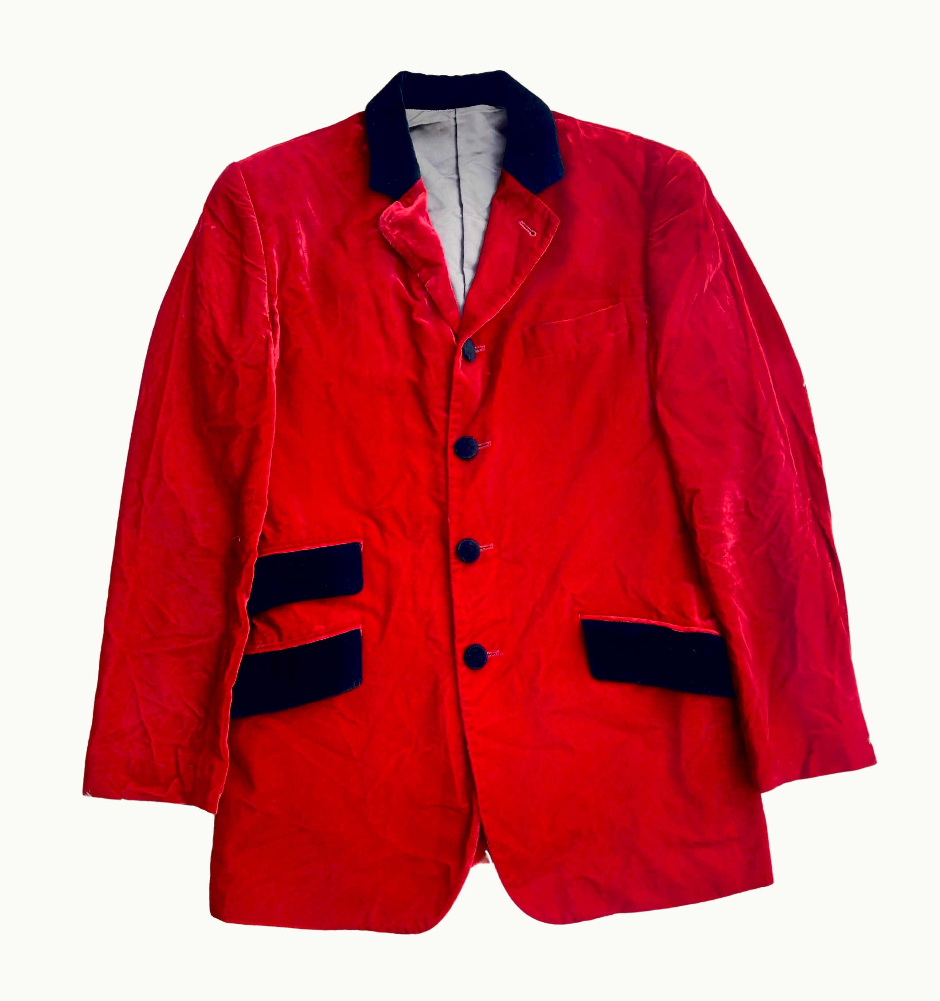 Jean-Paul Gaultier Jean Paul Gaultier Homme 1990' Velvet Blazer In Red