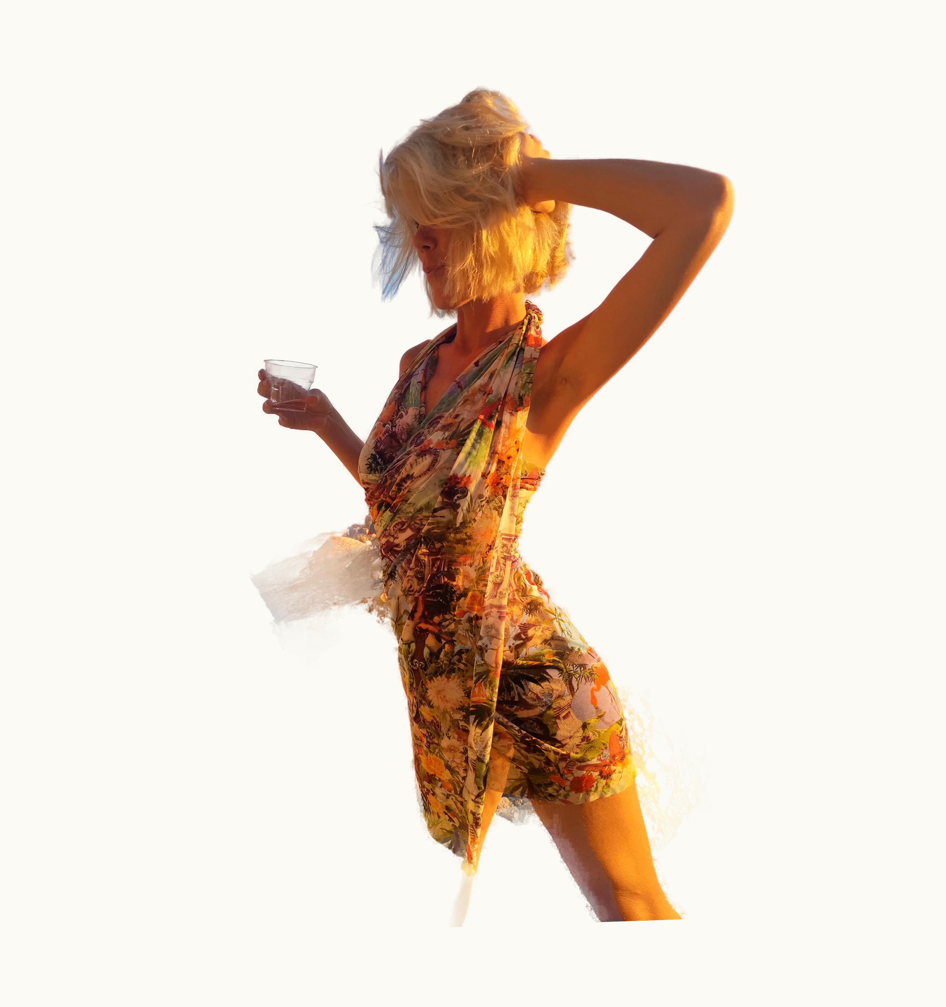 Jean-Paul Gaultier Jean Paul Gaultier Soleil Tropical Butterfly Flamingo Vintage Mesh Pareo Dress