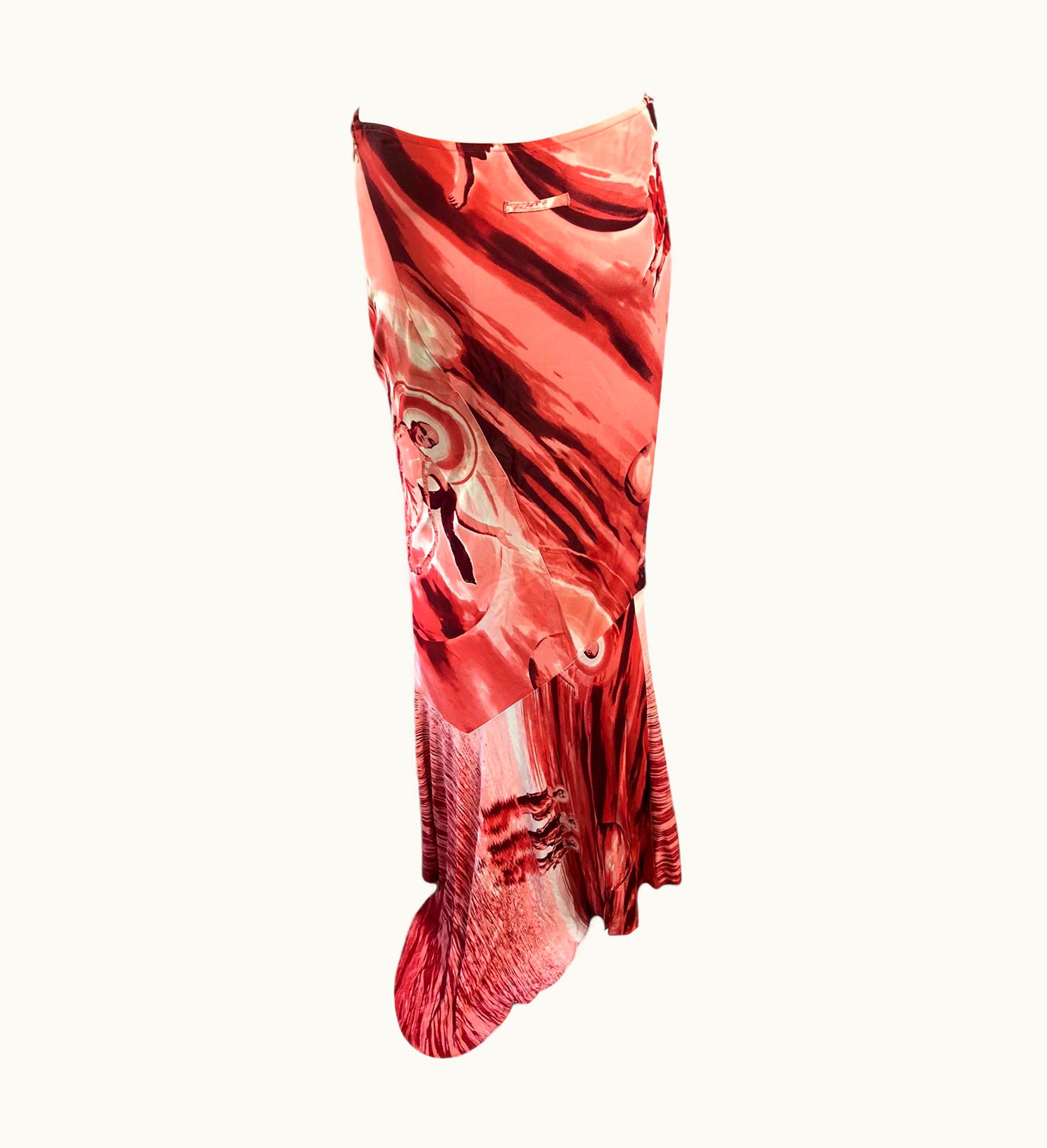Jean-Paul Gaultier Jean Paul Gaultier 1990' Vintage Abstract People Print Maxi Skirt