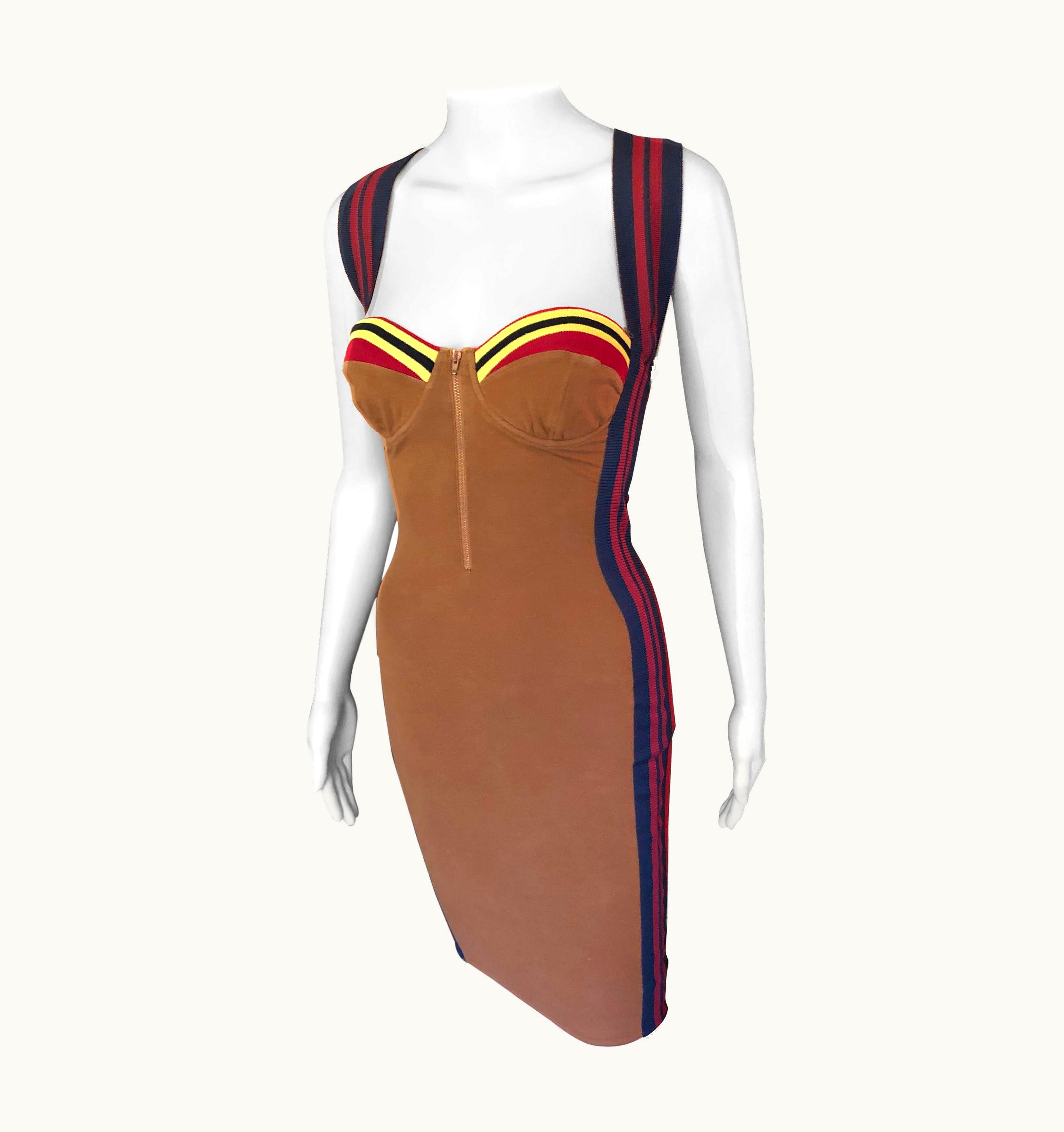 Jean-Paul Gaultier Jean Paul Gaultier 1990' Vintage Bustier Bodycon Knit Mini Dress UZ0596226